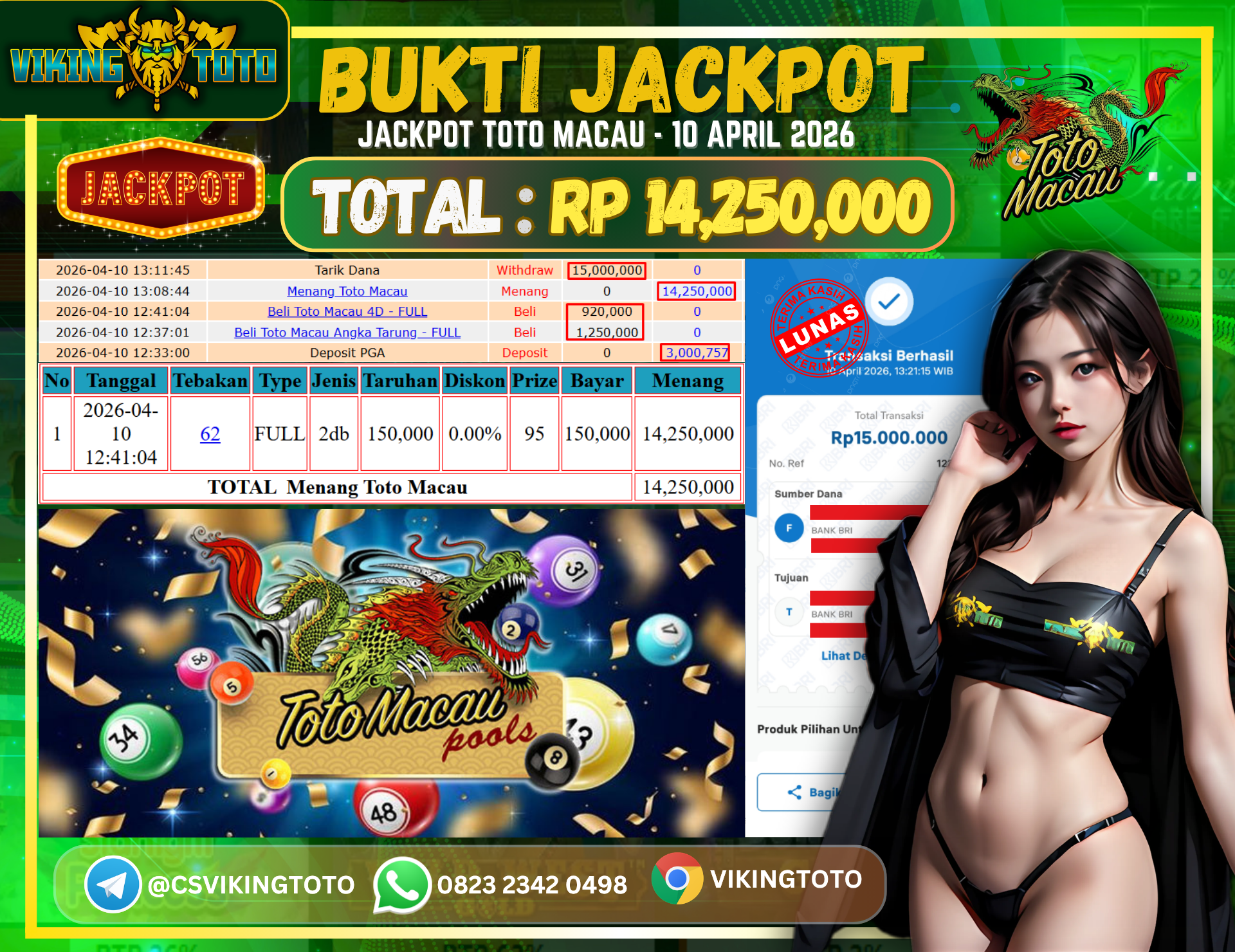 Bukti Jackpot Lunas VikingToto