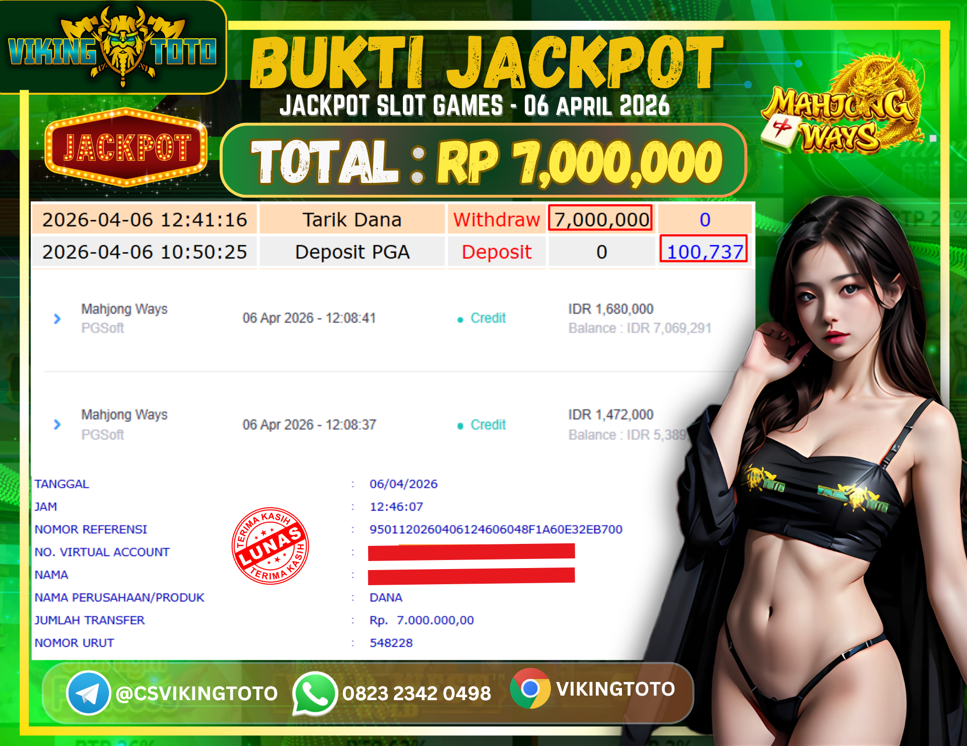 Bukti Jackpot Lunas VikingToto