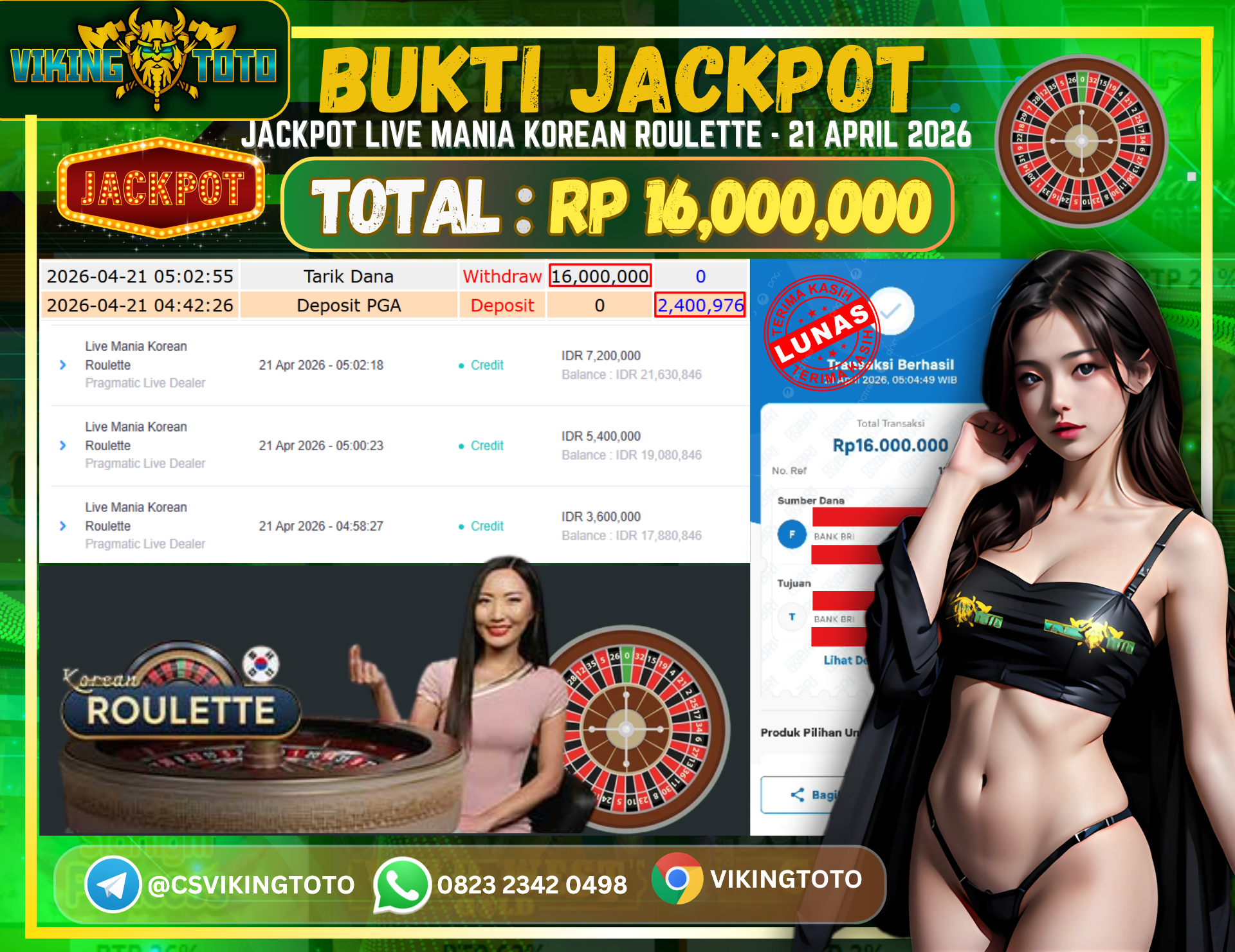 Bukti Jackpot Lunas VikingToto