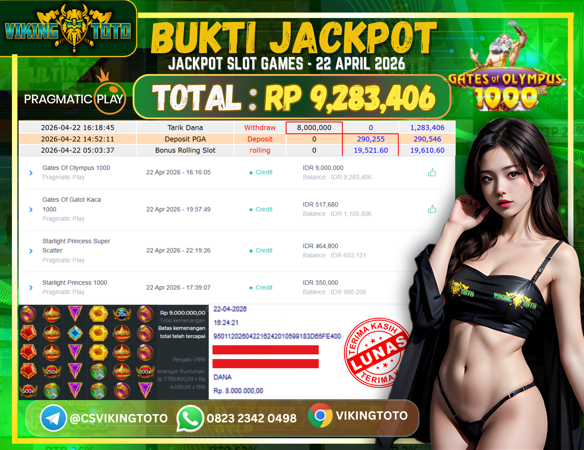 Bukti Jackpot Lunas VikingToto