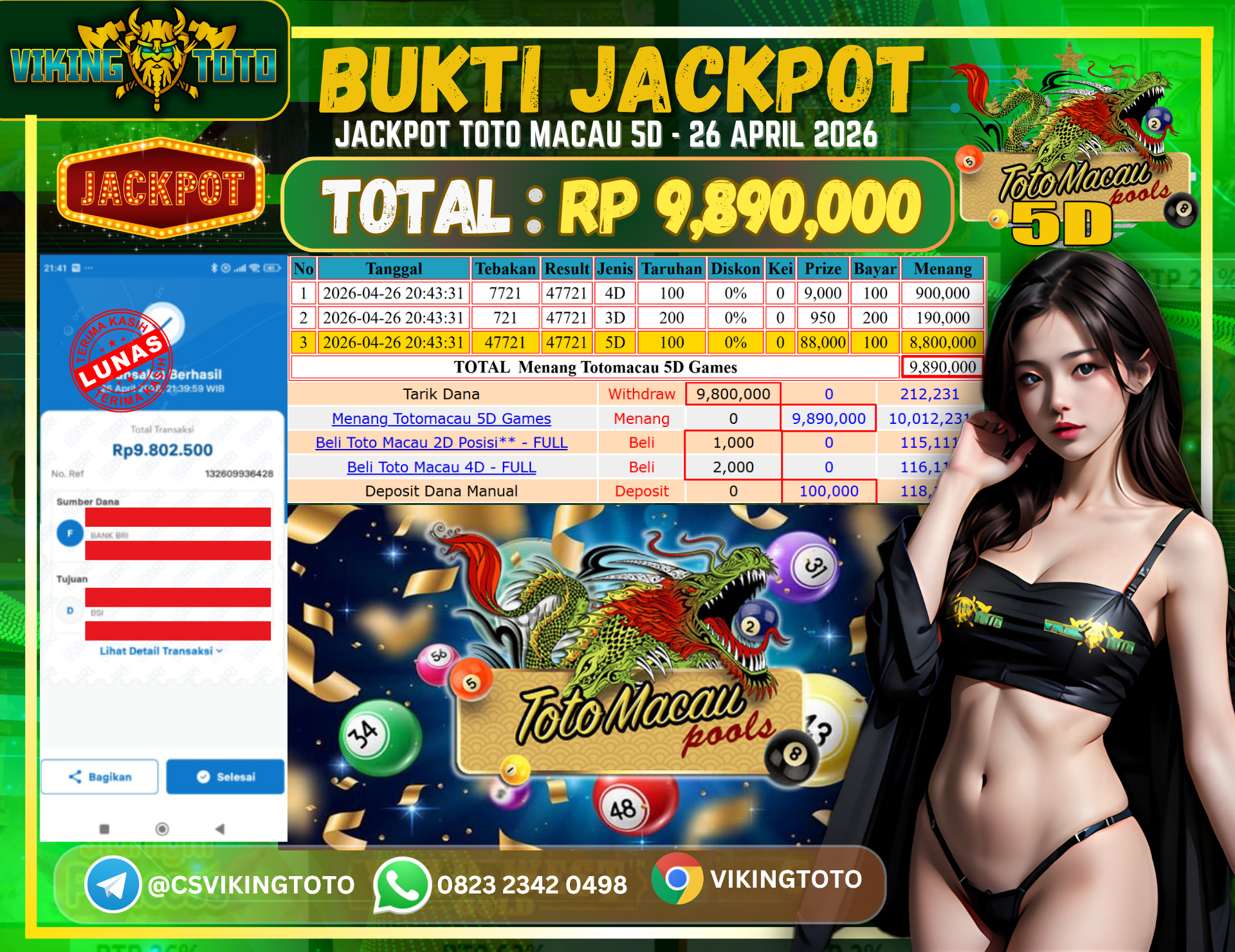 Bukti Jackpot Lunas VikingToto