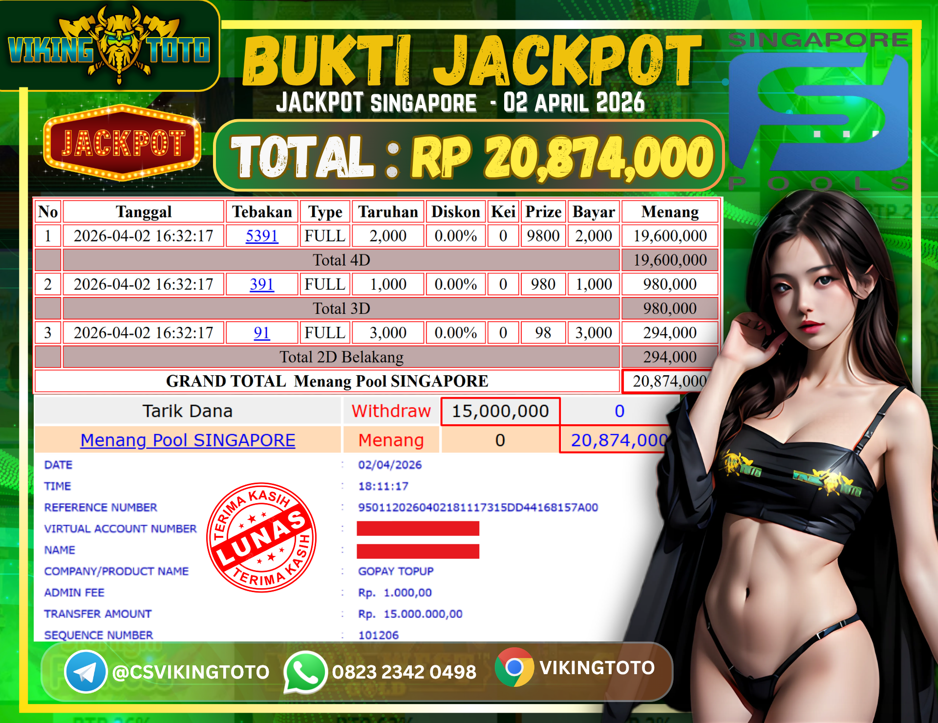Bukti Jackpot Lunas VikingToto