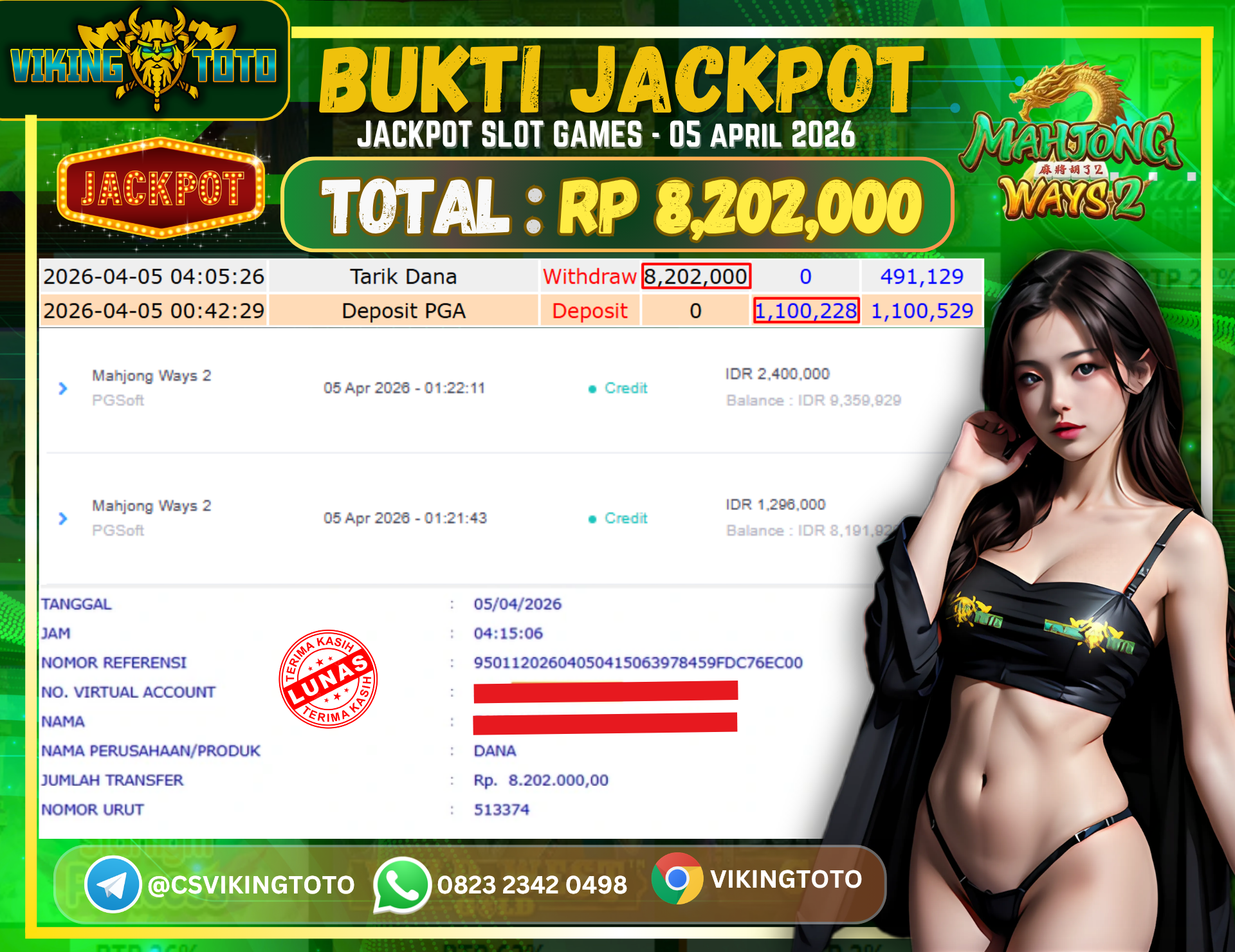Bukti Jackpot Lunas VikingToto