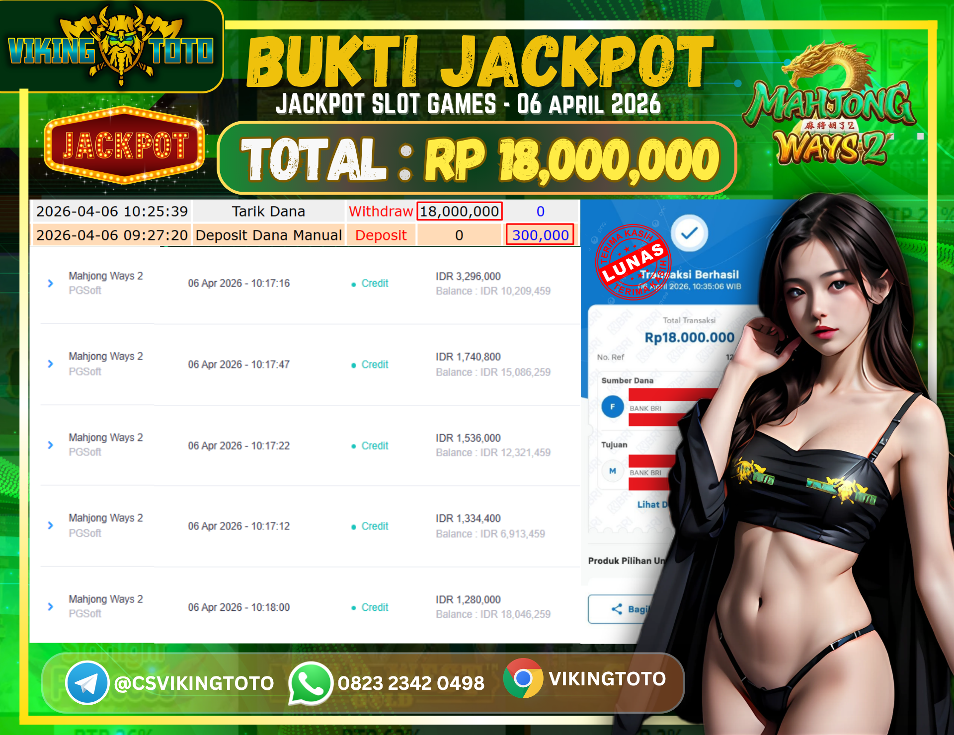 Bukti Jackpot Lunas VikingToto