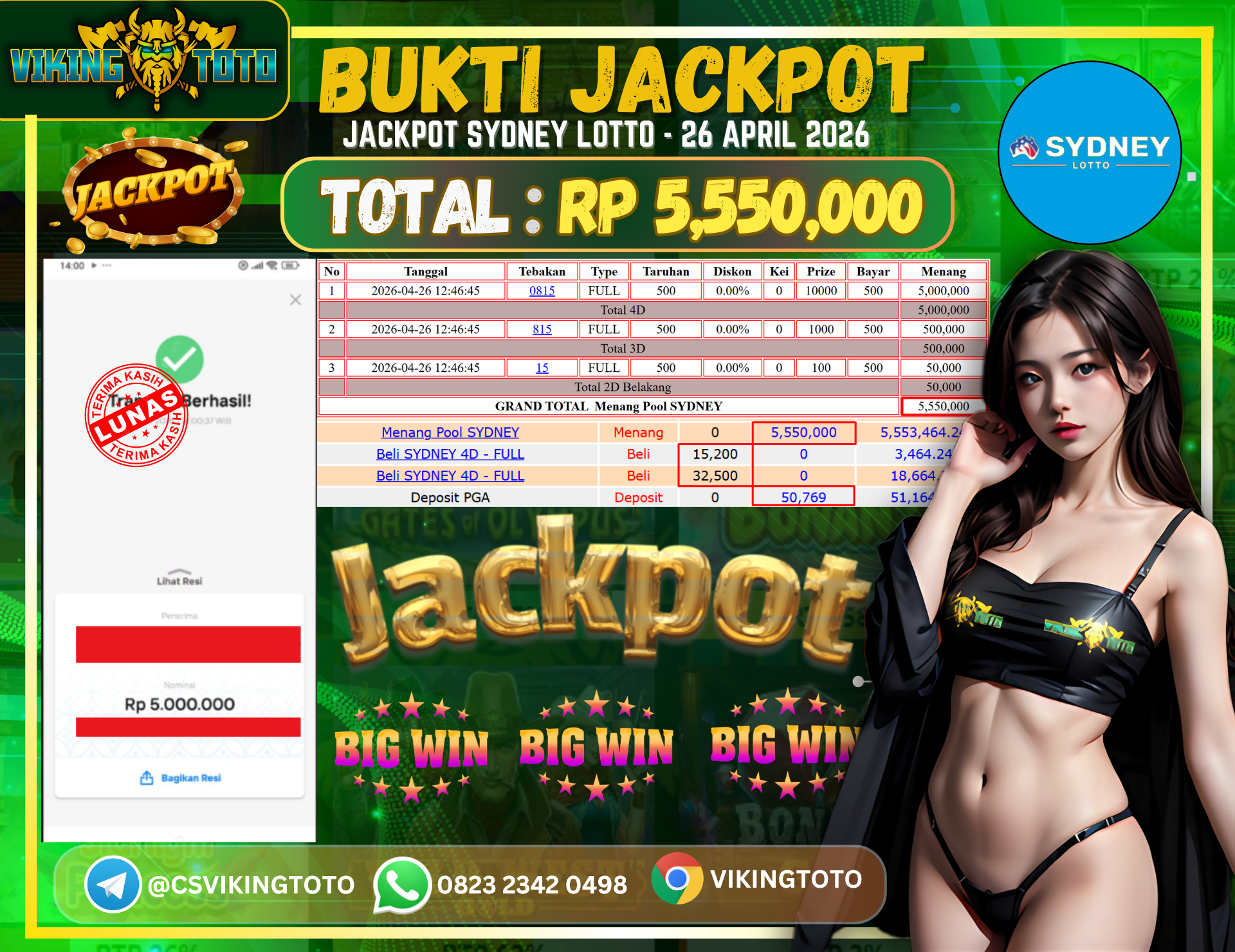 Bukti Jackpot Lunas VikingToto