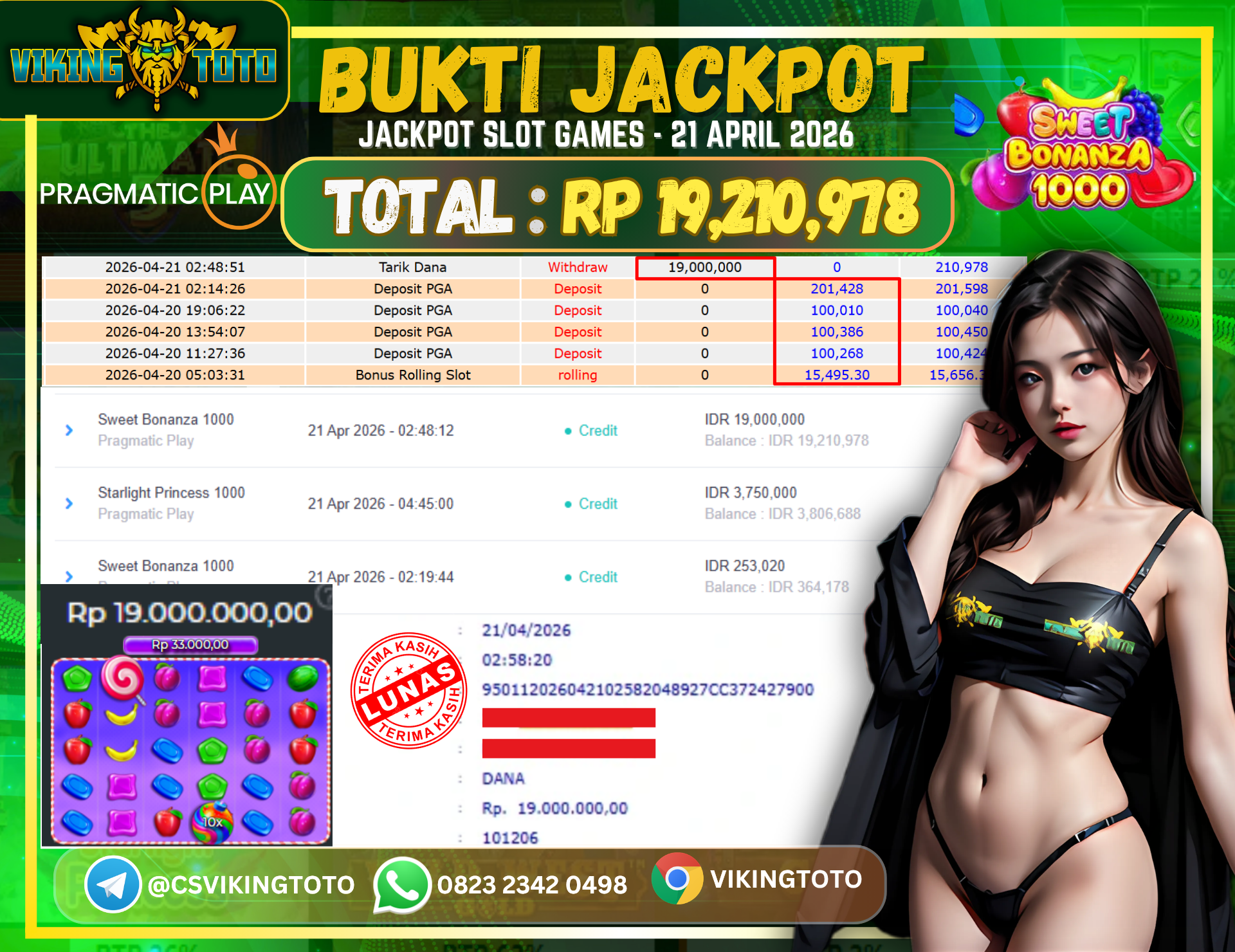 Bukti Jackpot Lunas VikingToto