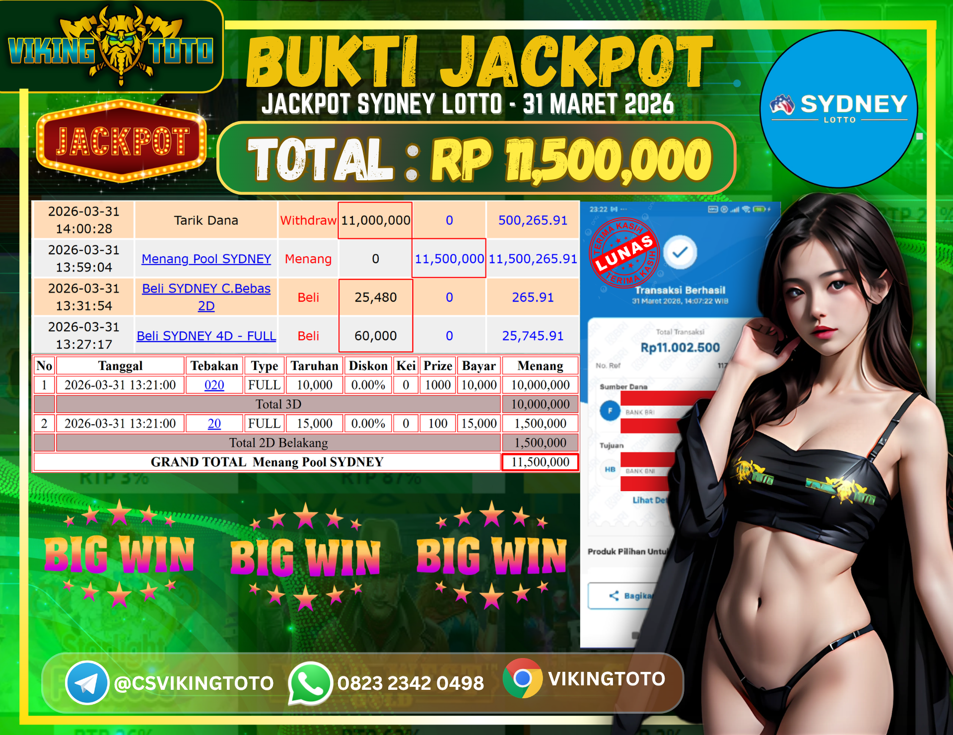 Bukti Jackpot Lunas VikingToto