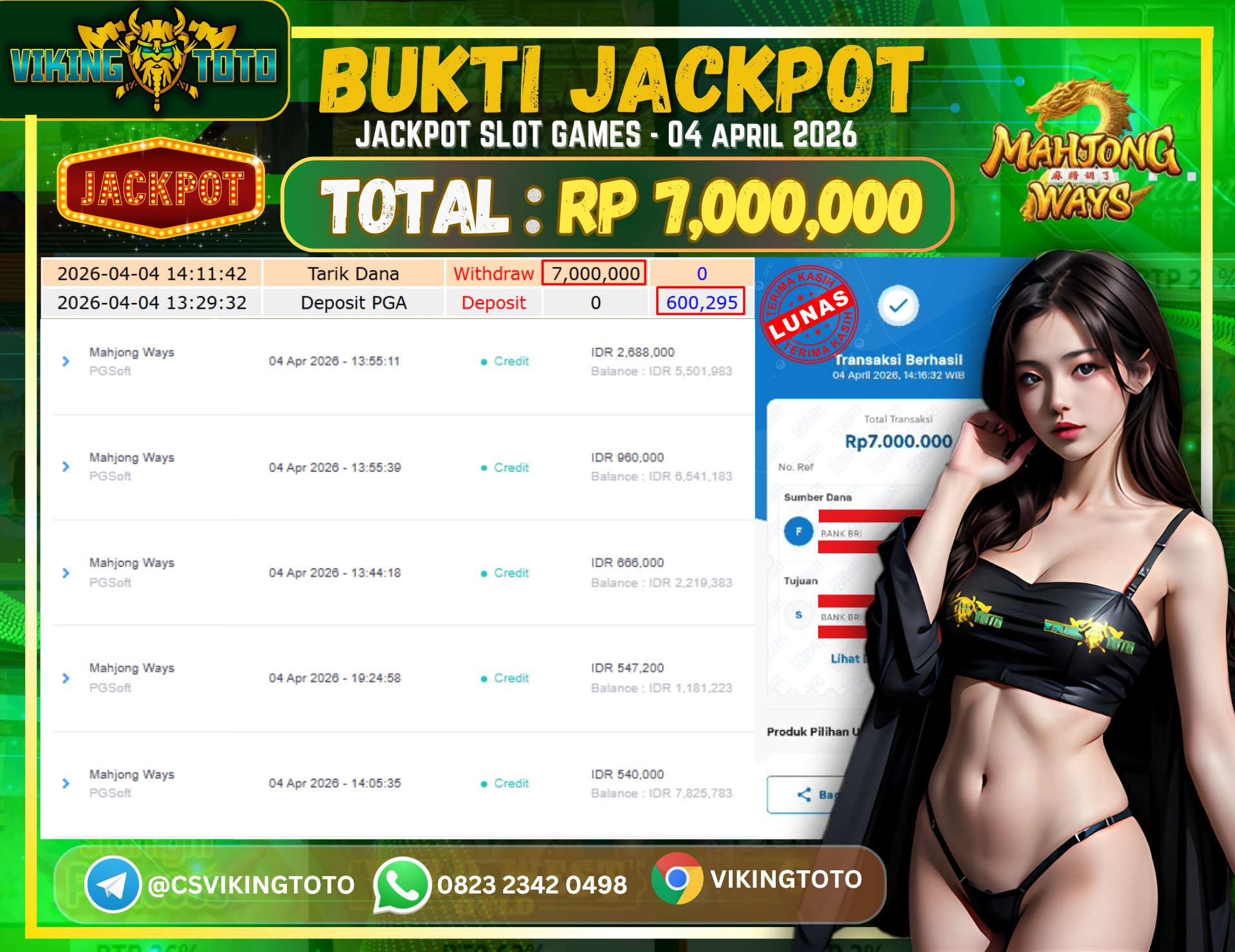 Bukti Jackpot Lunas VikingToto