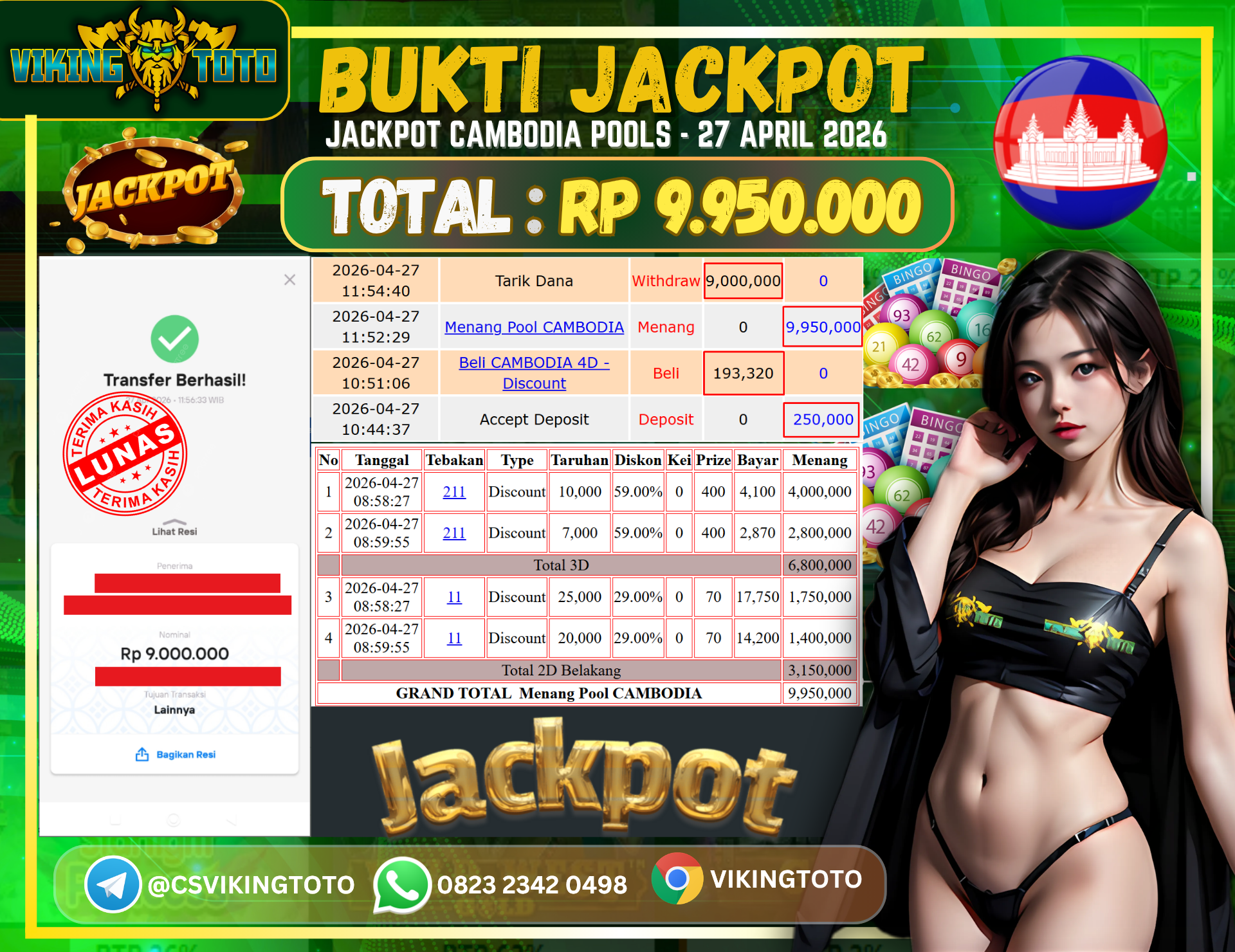 Bukti Jackpot Lunas VikingToto