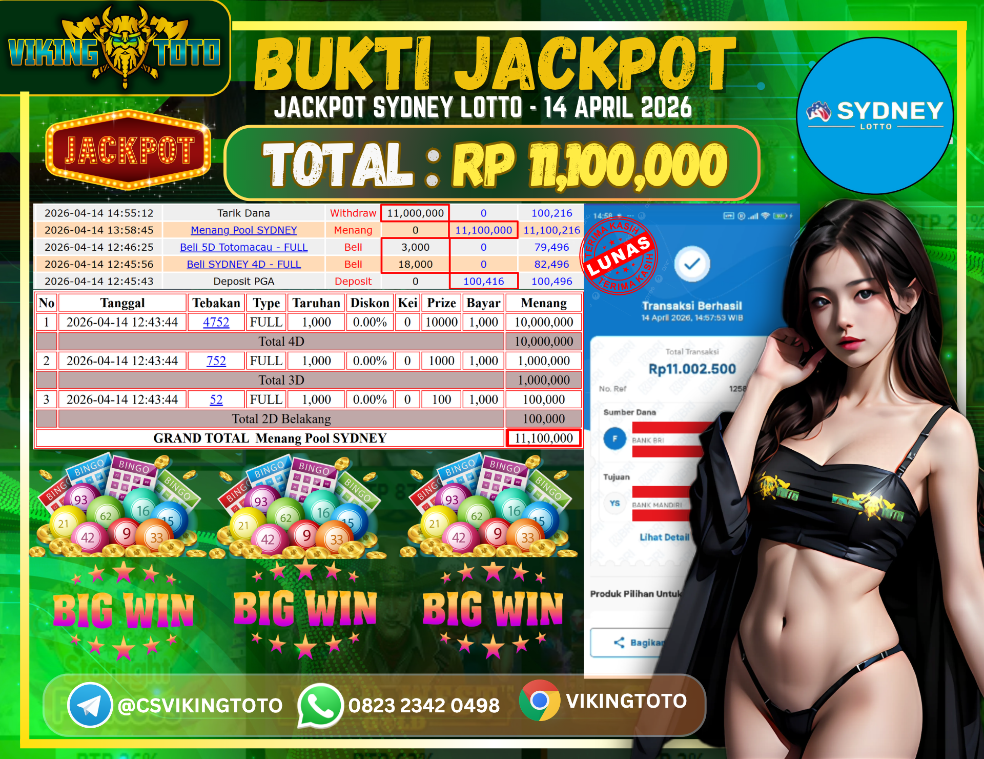 Bukti Jackpot Lunas VikingToto