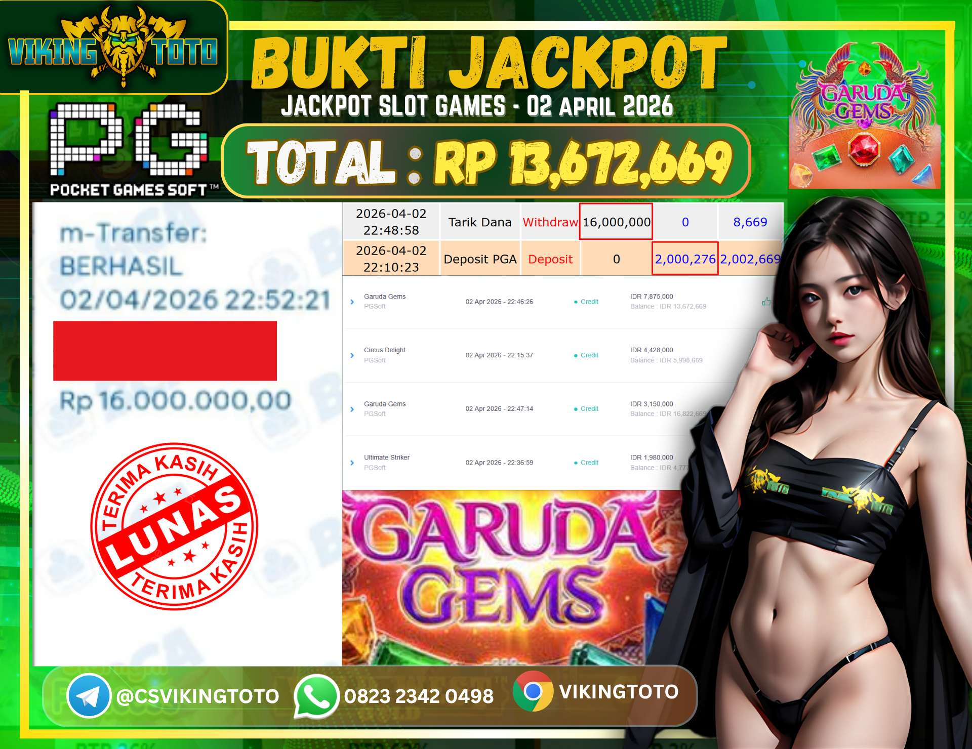 Bukti Jackpot Lunas VikingToto