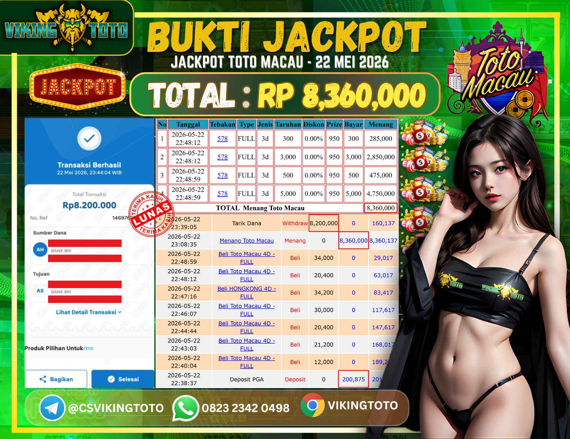 Bukti Jackpot Lunas VikingToto