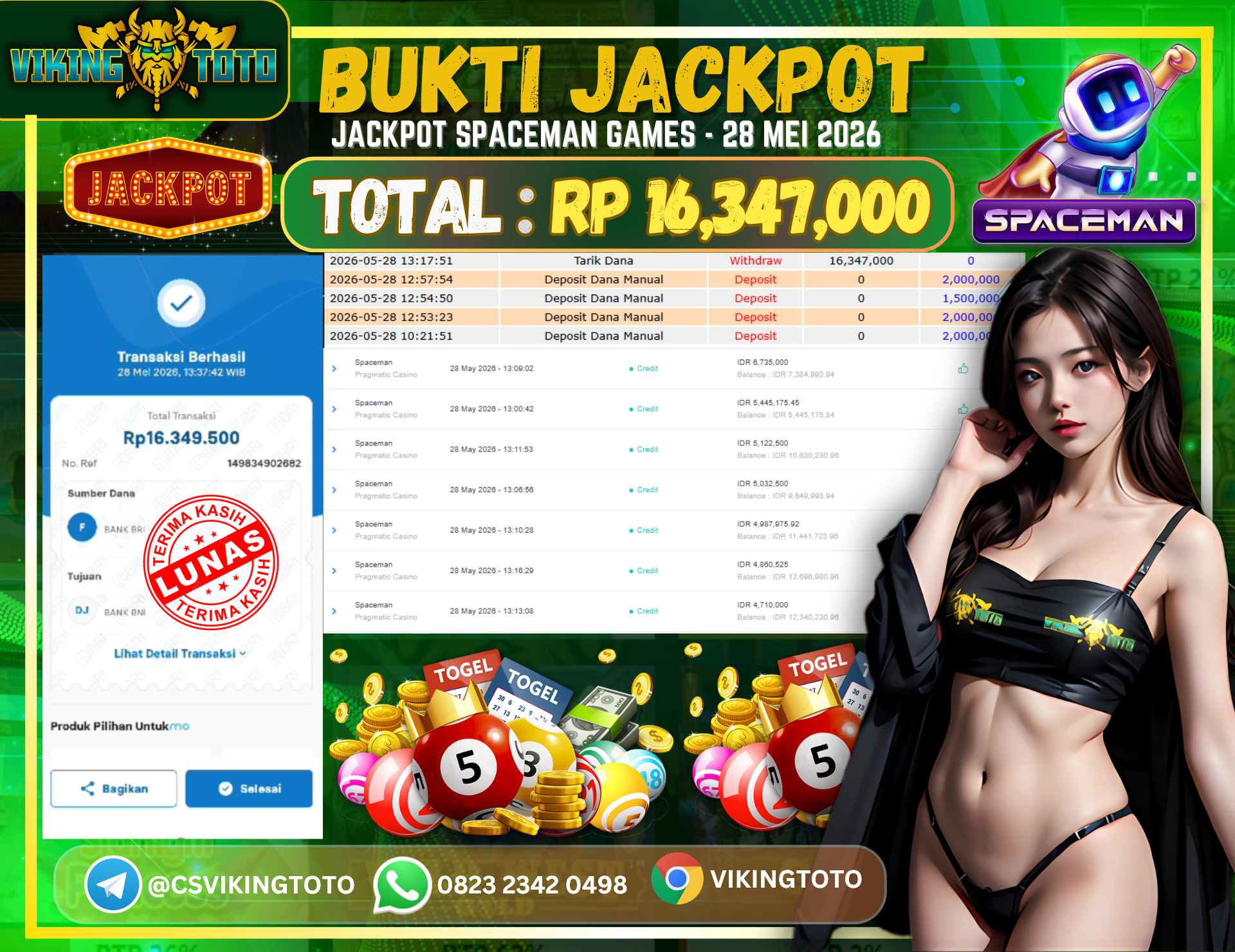 Bukti Jackpot Lunas VikingToto