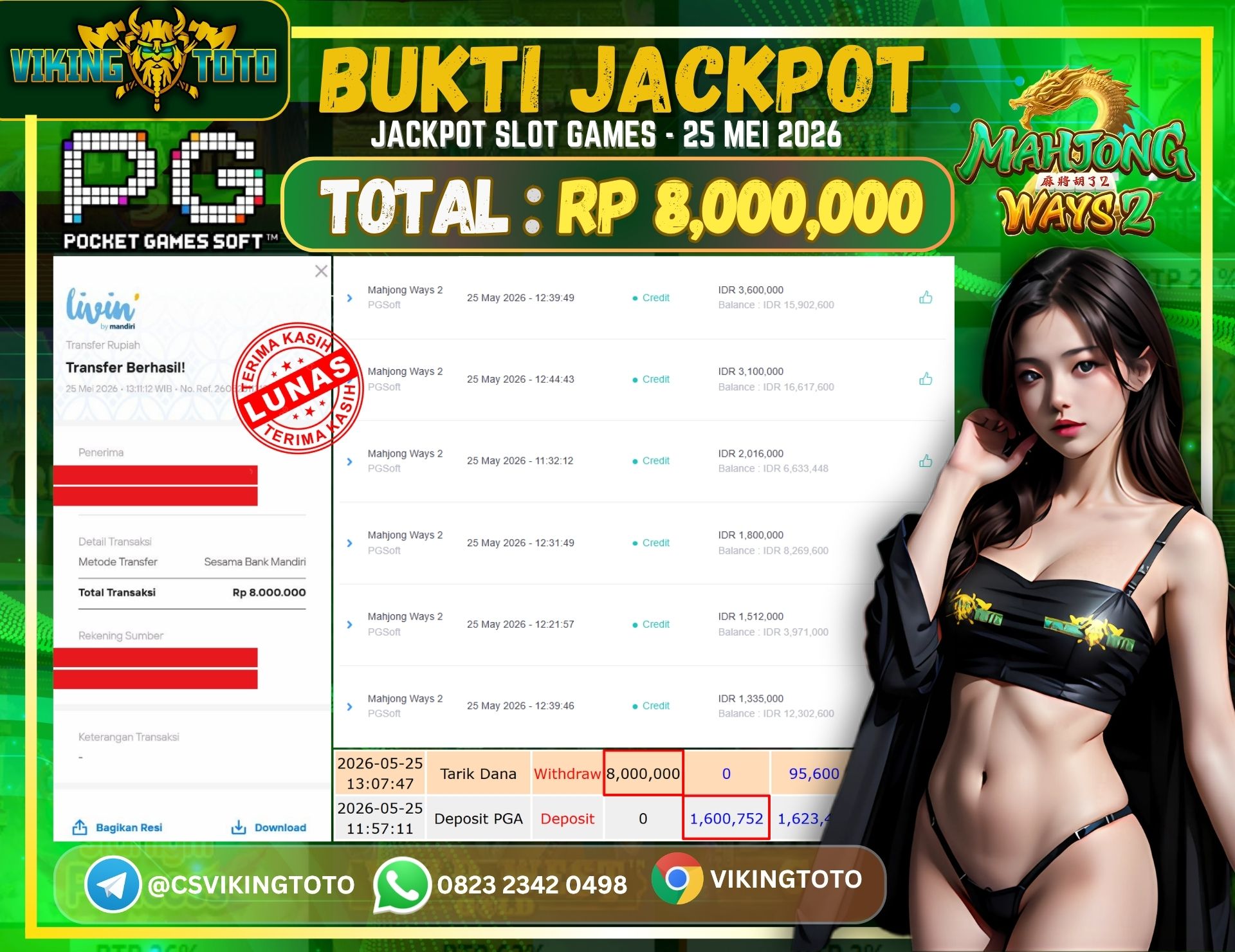 Bukti Jackpot Lunas VikingToto