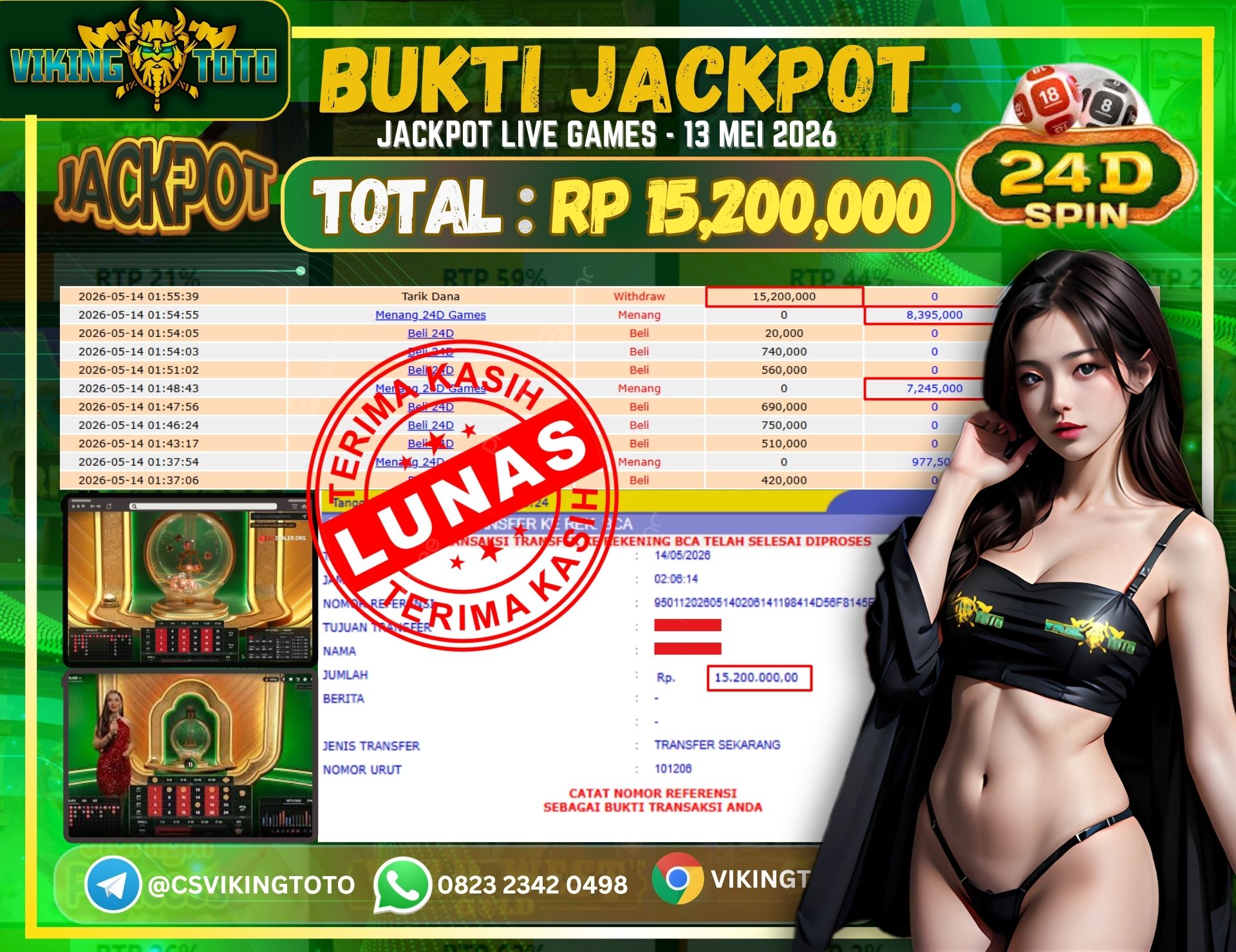 Bukti Jackpot Lunas VikingToto