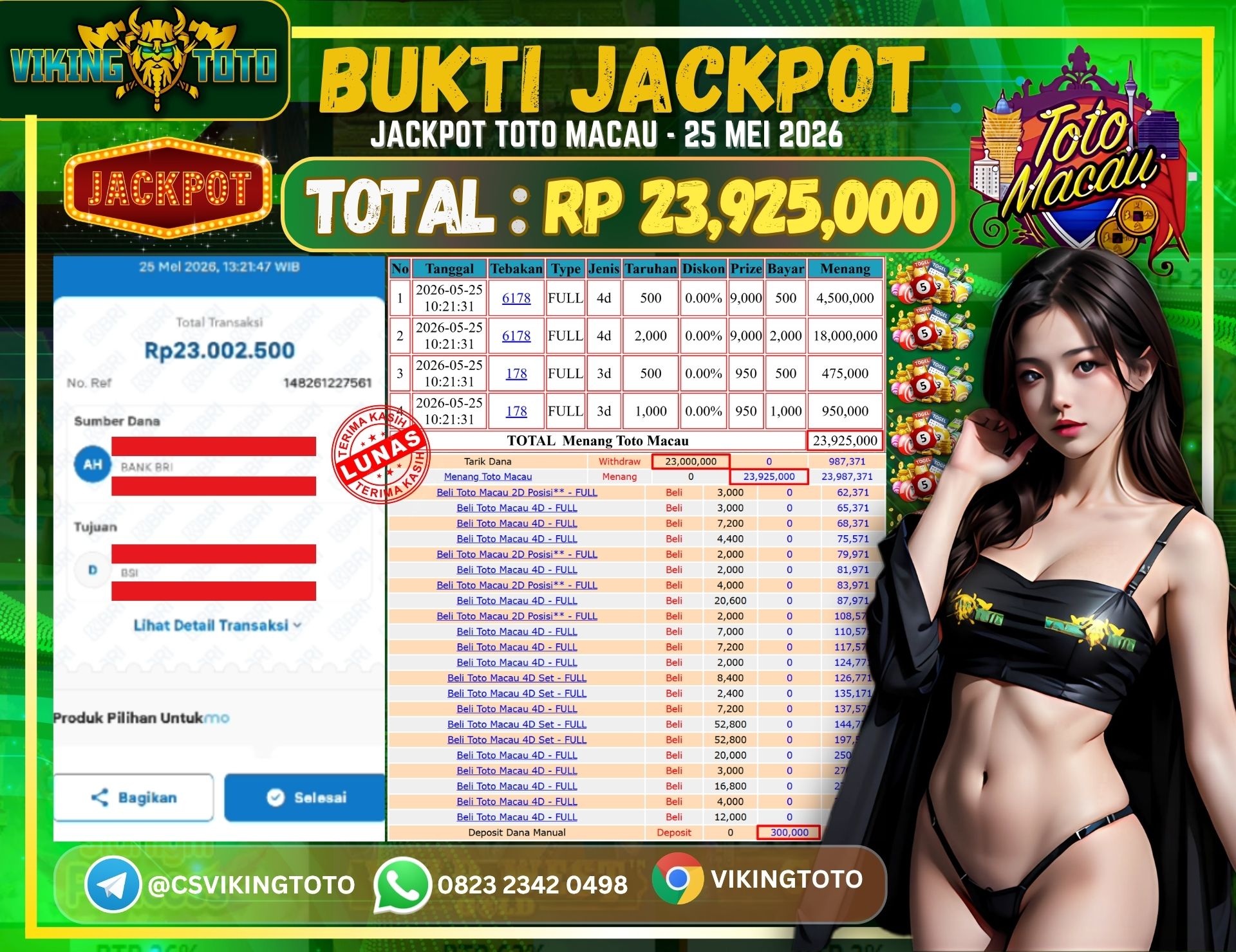 Bukti Jackpot Lunas VikingToto
