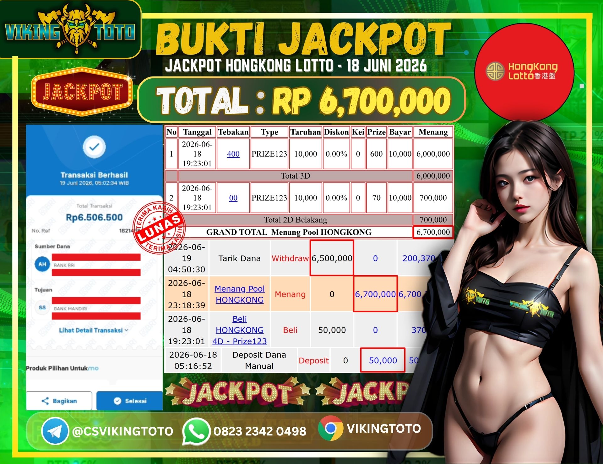 Bukti Jackpot Lunas VikingToto