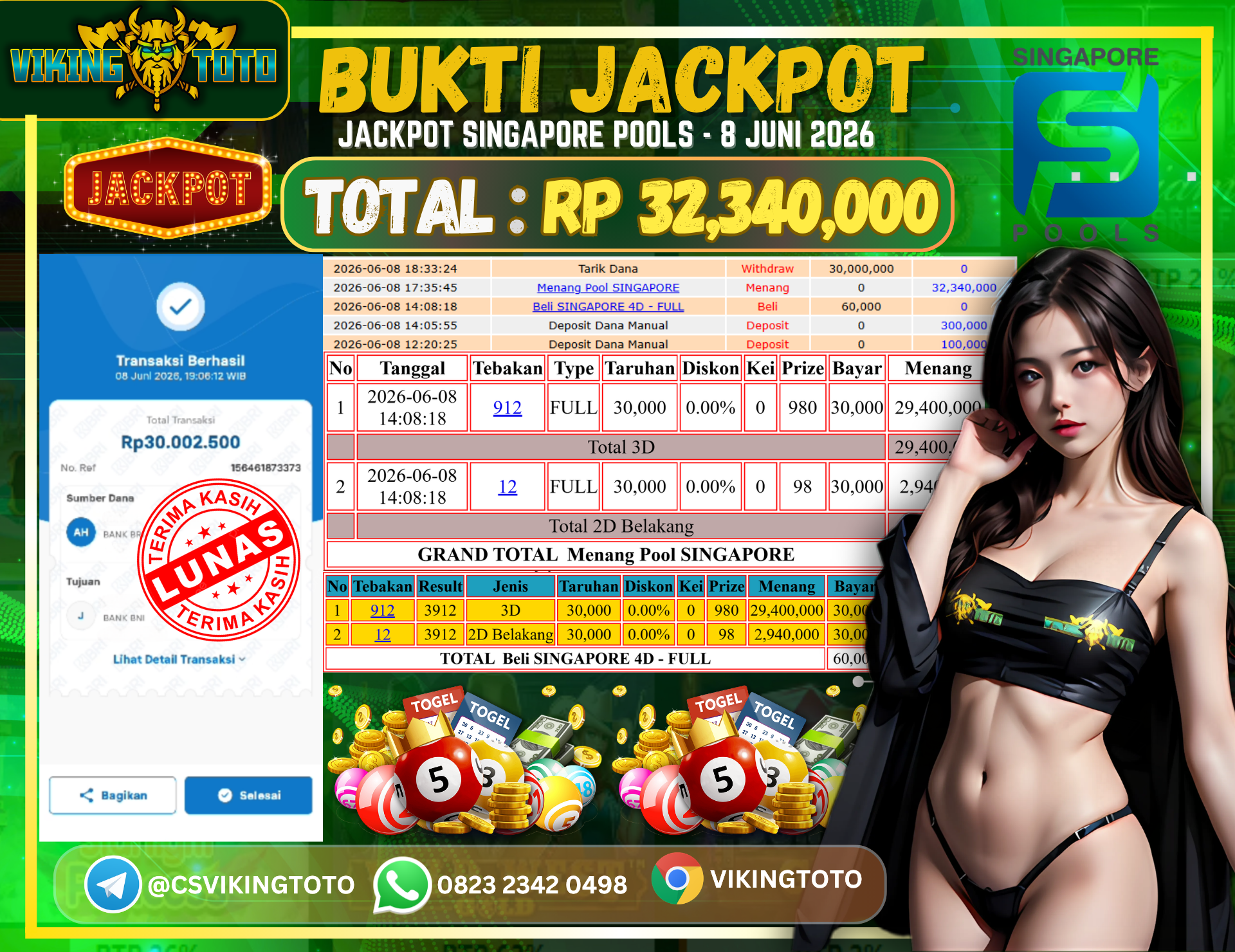 Bukti Jackpot Lunas VikingToto