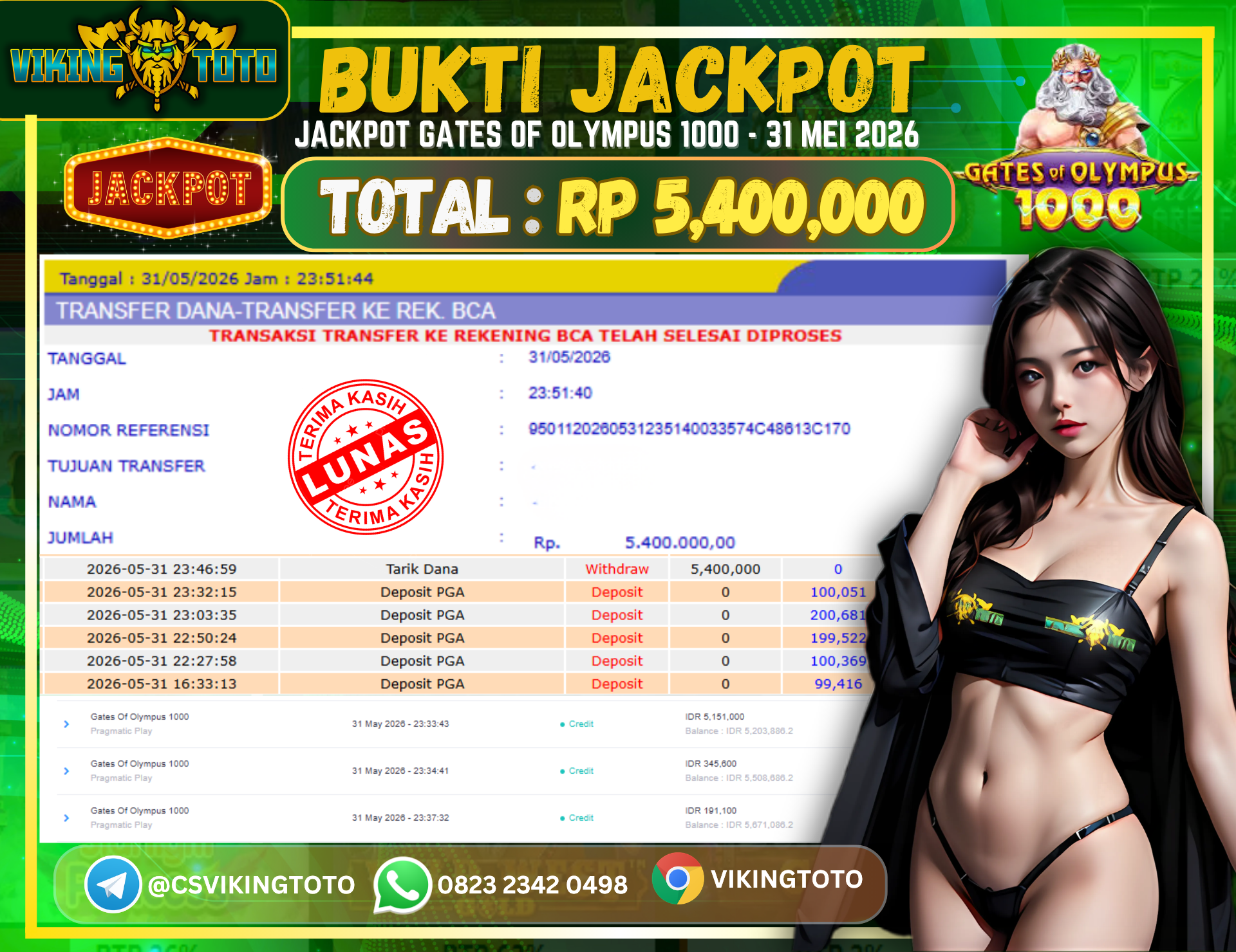 Bukti Jackpot Lunas VikingToto