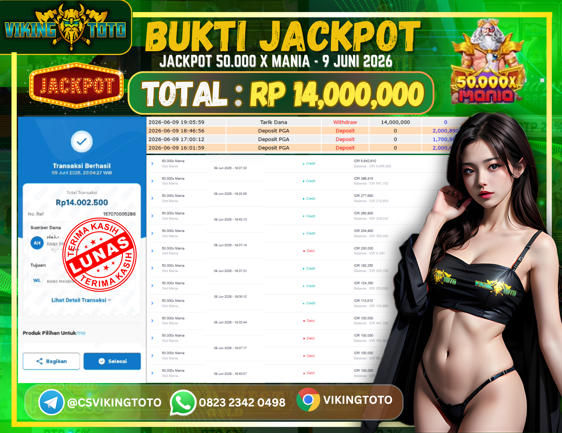 Bukti Jackpot Lunas VikingToto