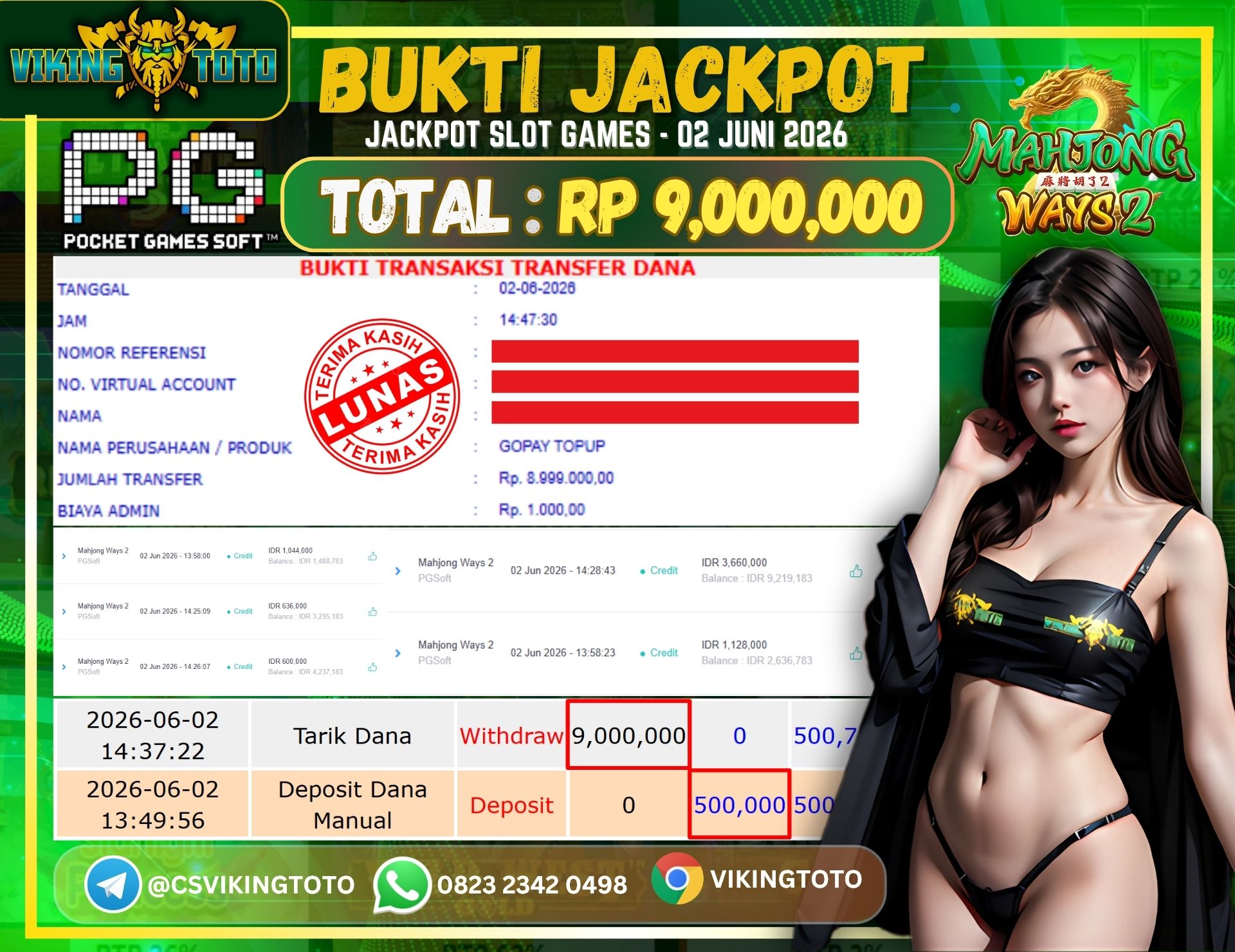Bukti Jackpot Lunas VikingToto