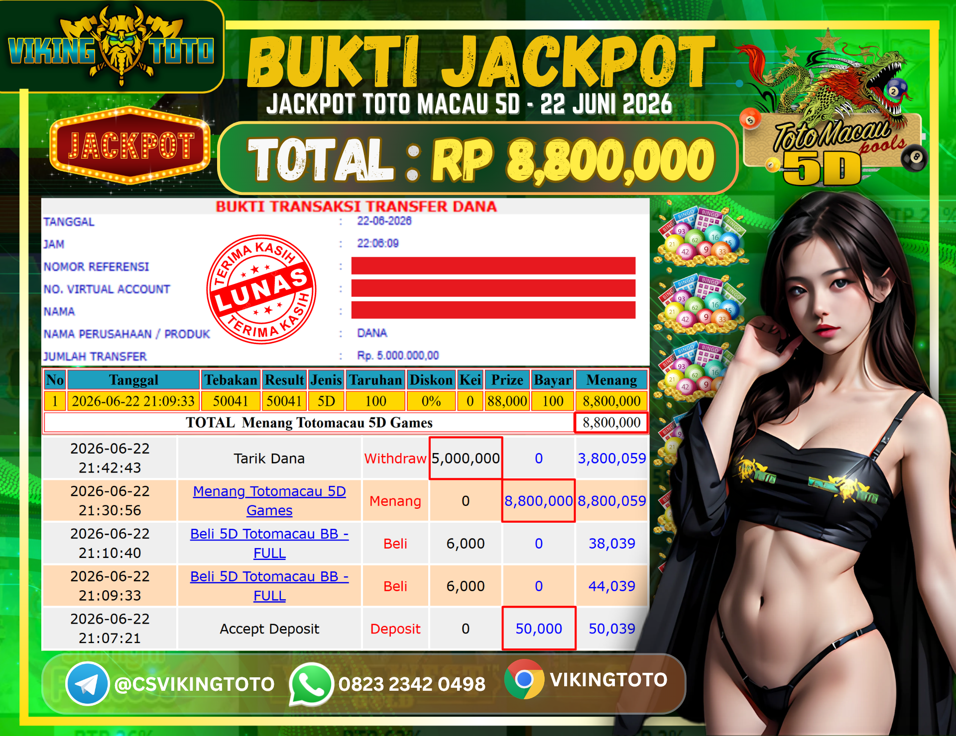 Bukti Jackpot Lunas VikingToto