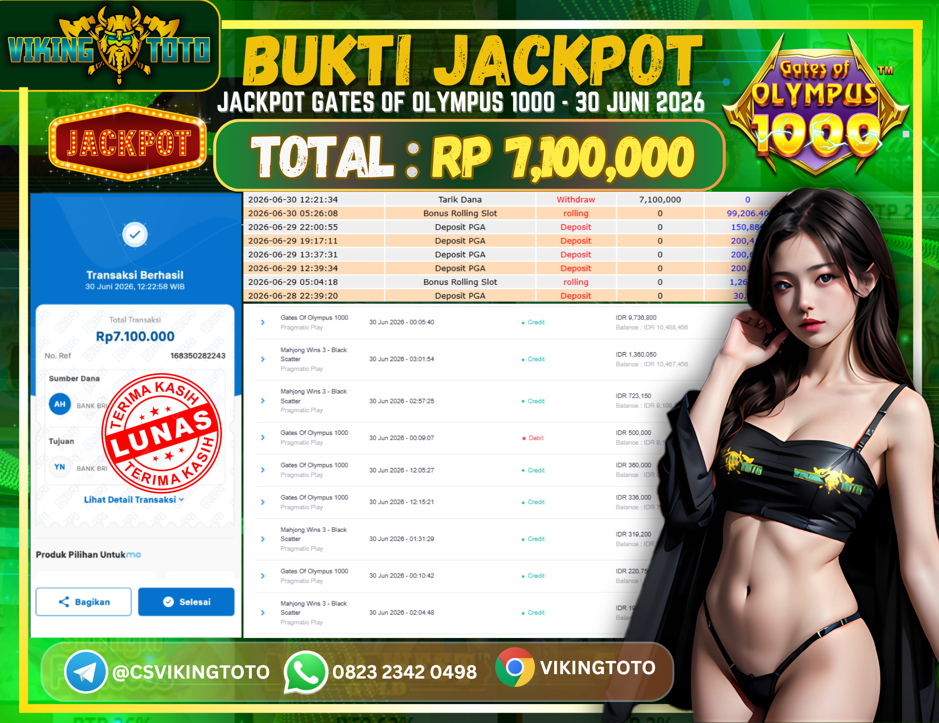 Bukti Jackpot Lunas VikingToto