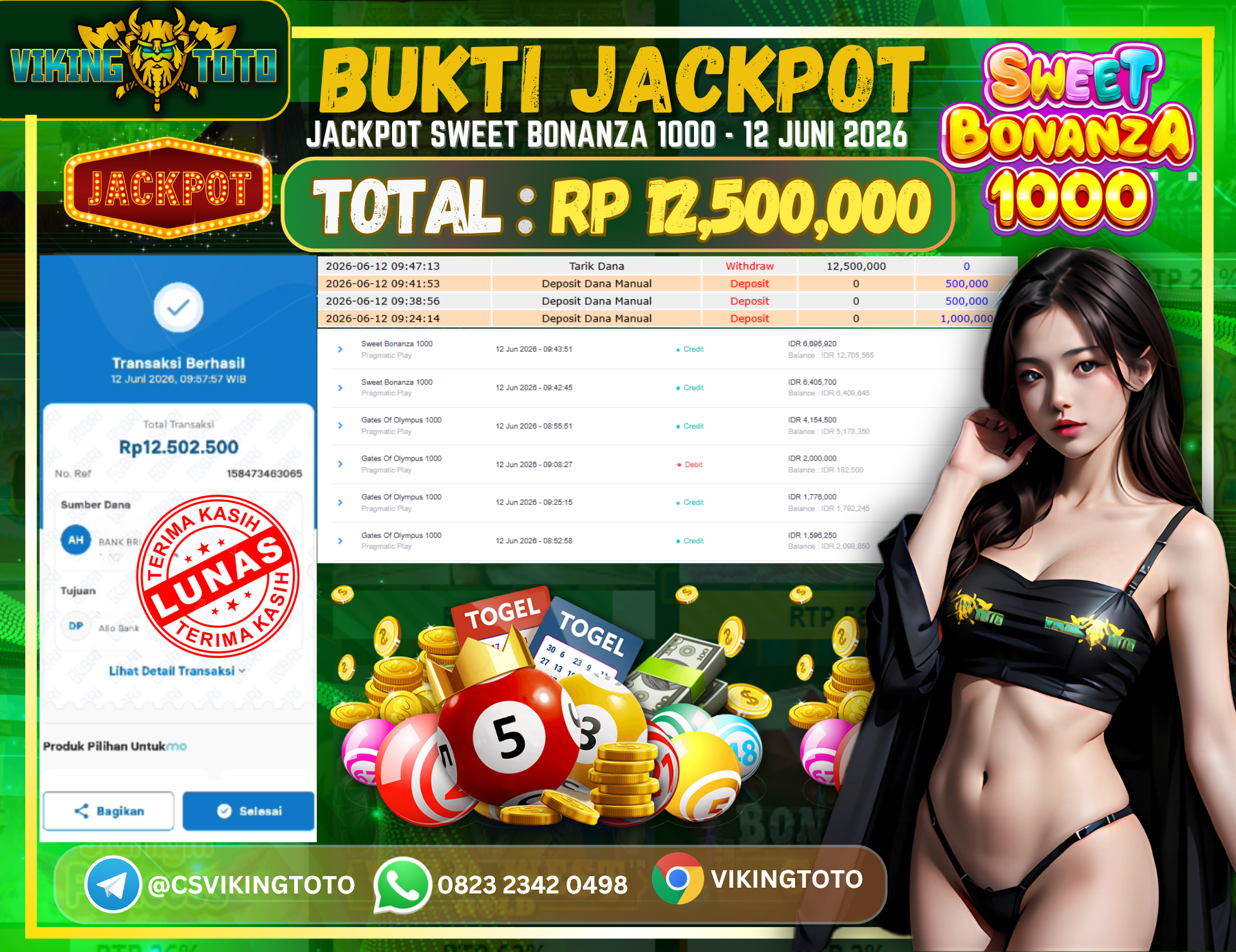 Bukti Jackpot Lunas VikingToto