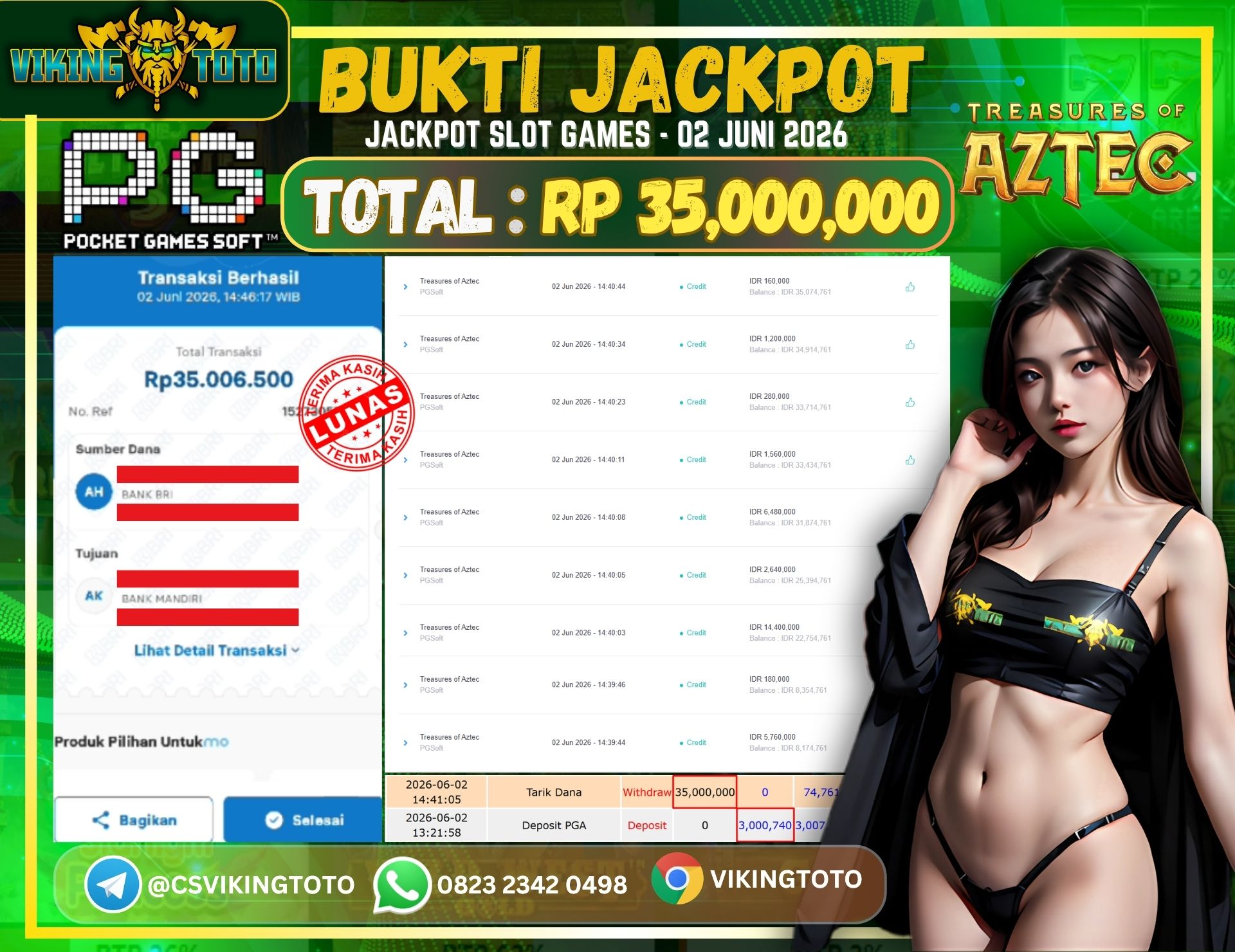 Bukti Jackpot Lunas VikingToto