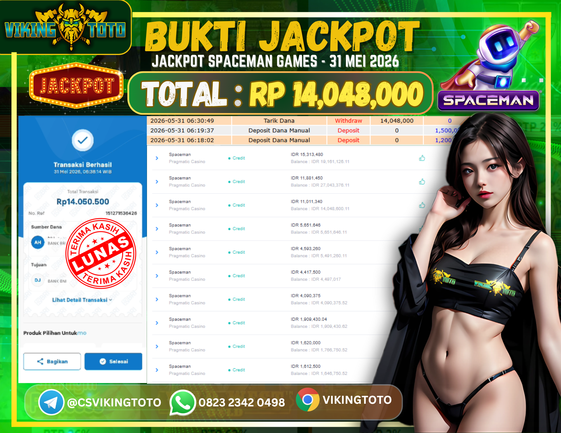 Bukti Jackpot Lunas VikingToto