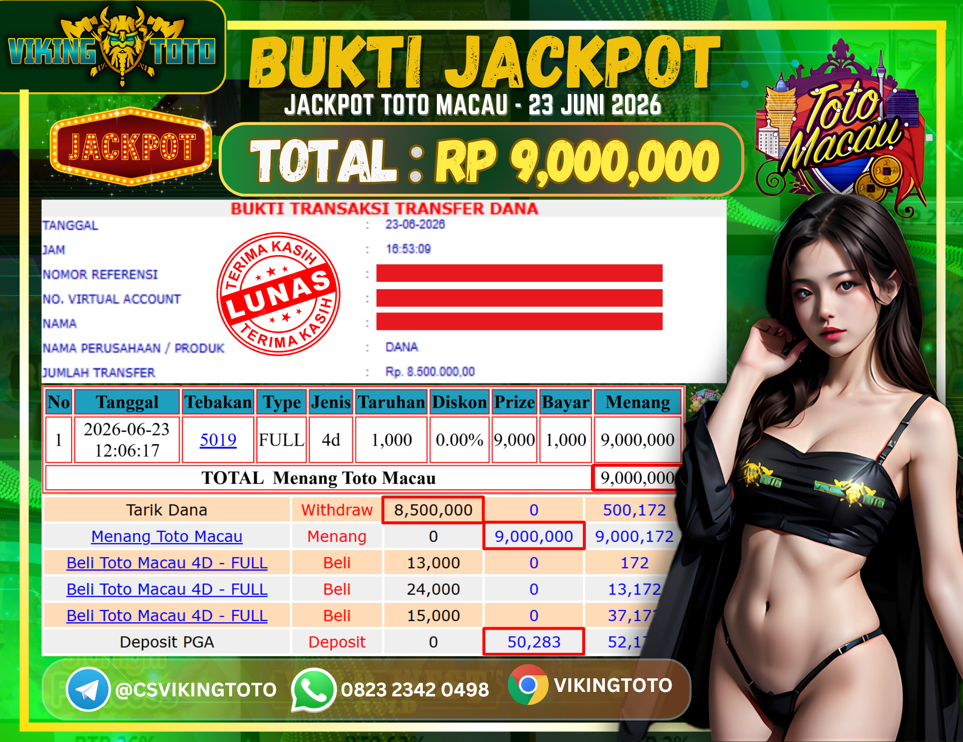 Bukti Jackpot Lunas VikingToto