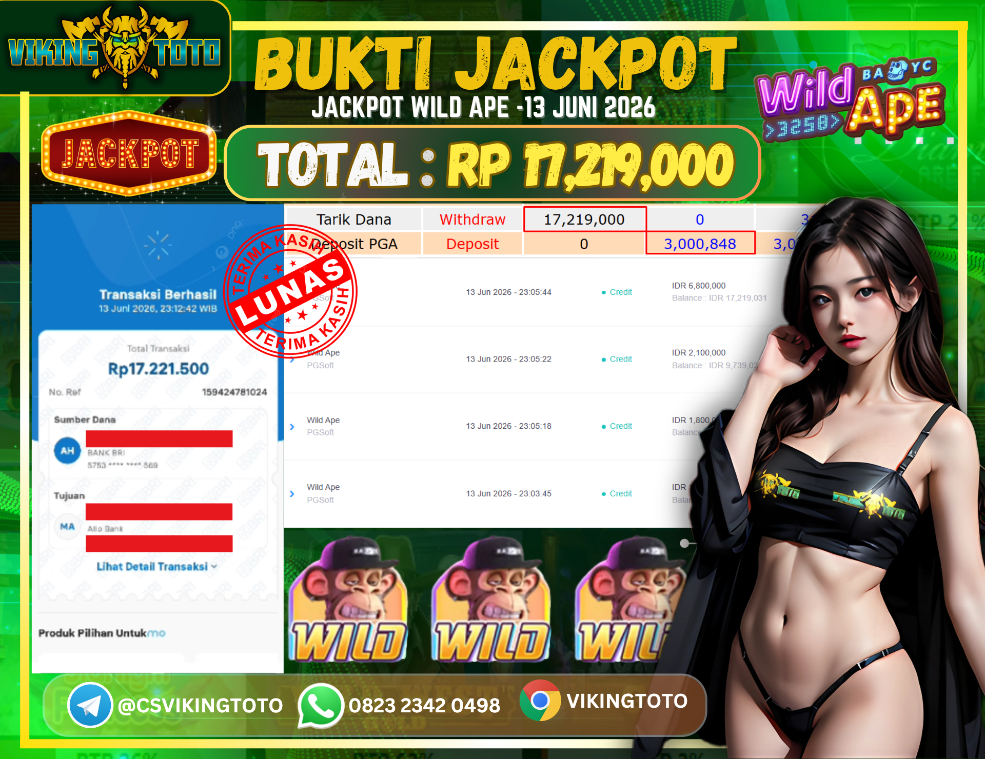 Bukti Jackpot Lunas VikingToto
