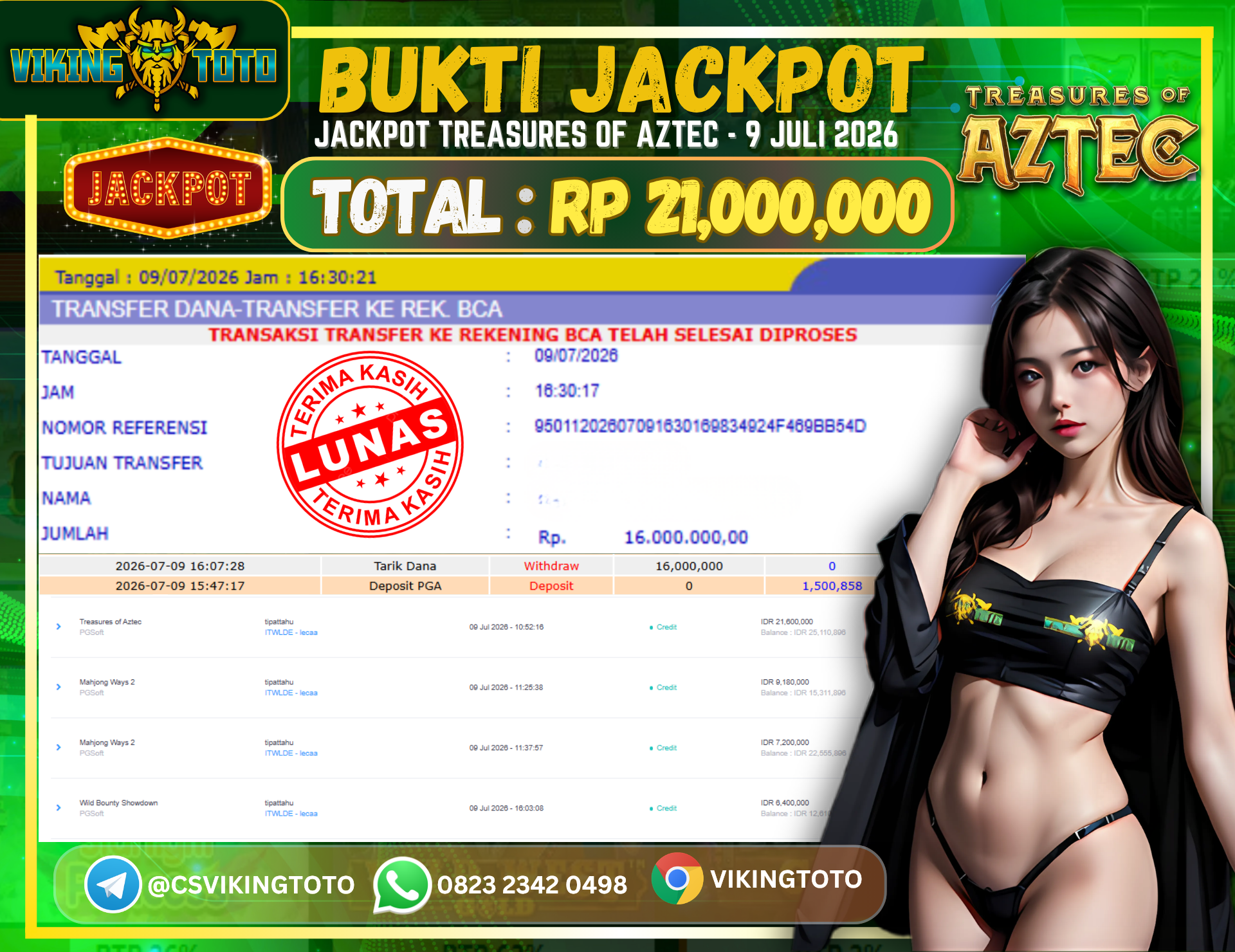Bukti Jackpot Lunas VikingToto