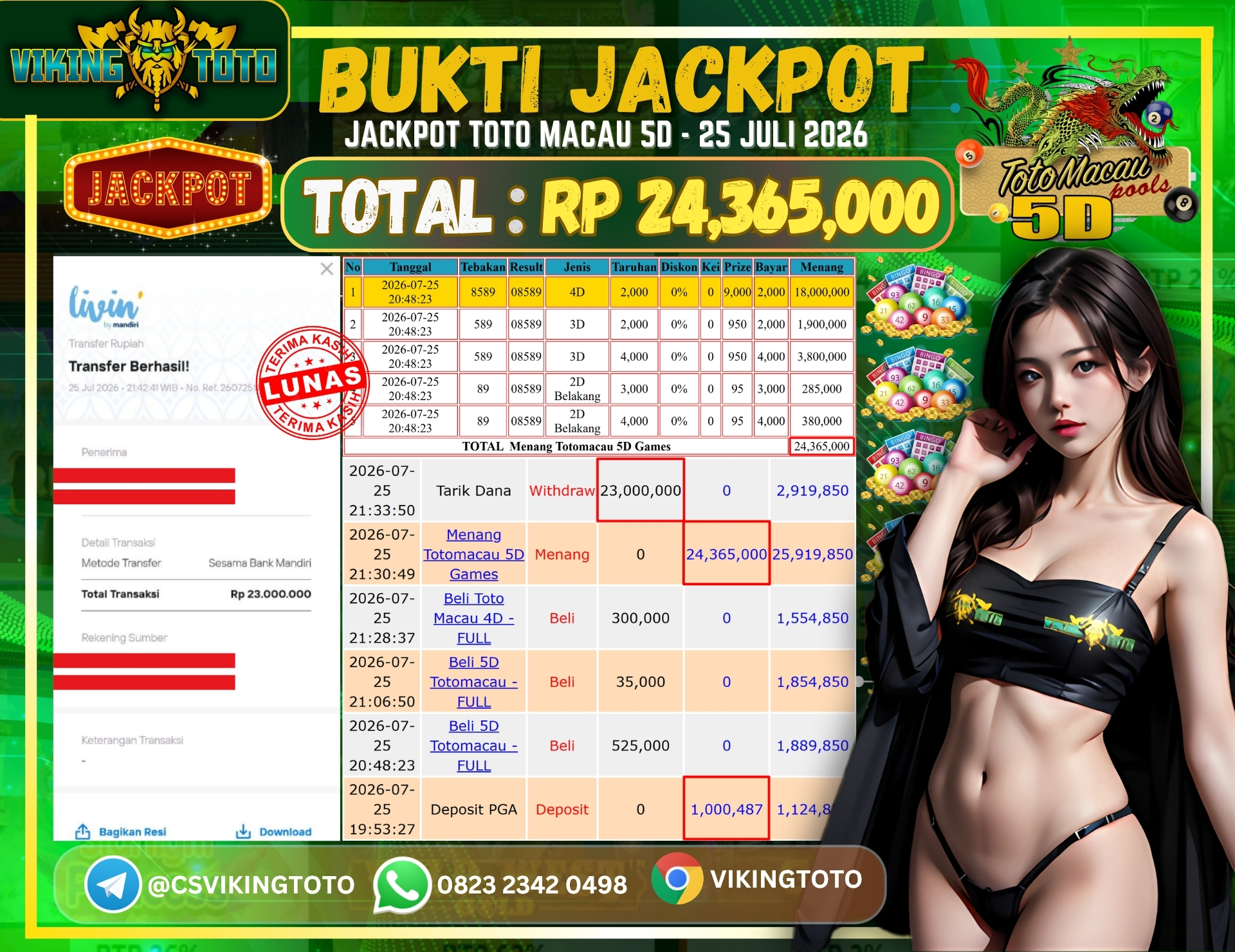Bukti Jackpot Lunas VikingToto