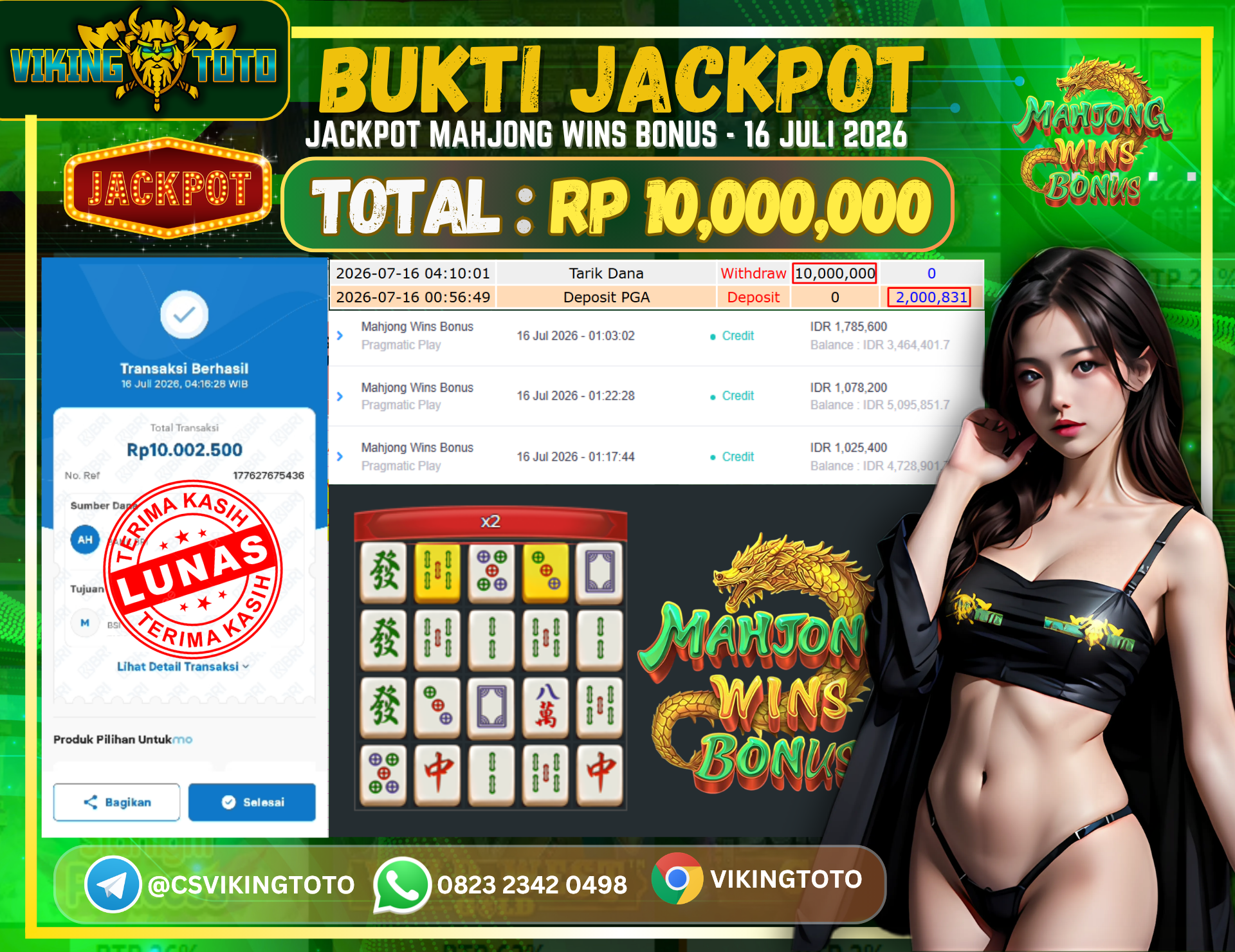 Bukti Jackpot Lunas VikingToto