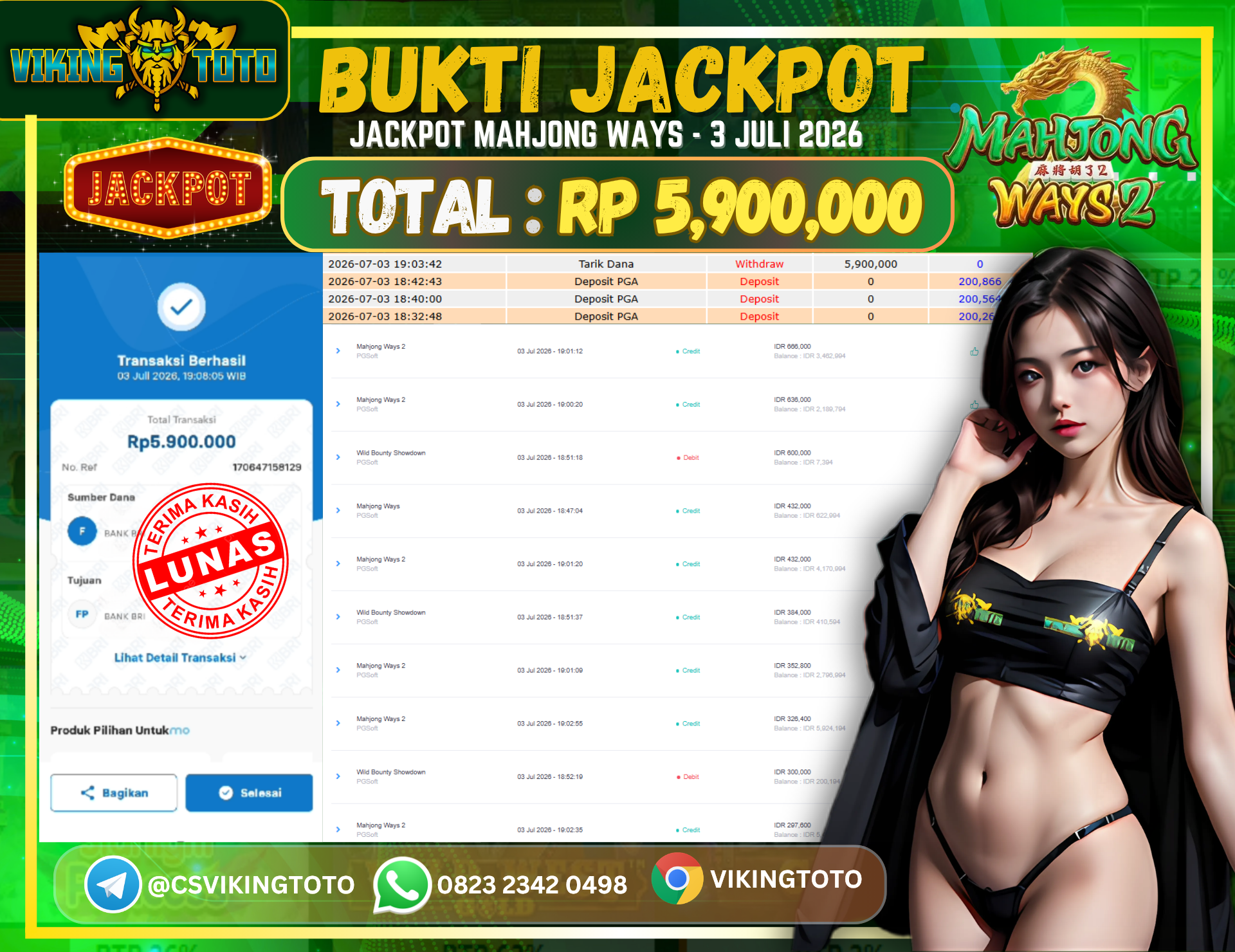 Bukti Jackpot Lunas VikingToto