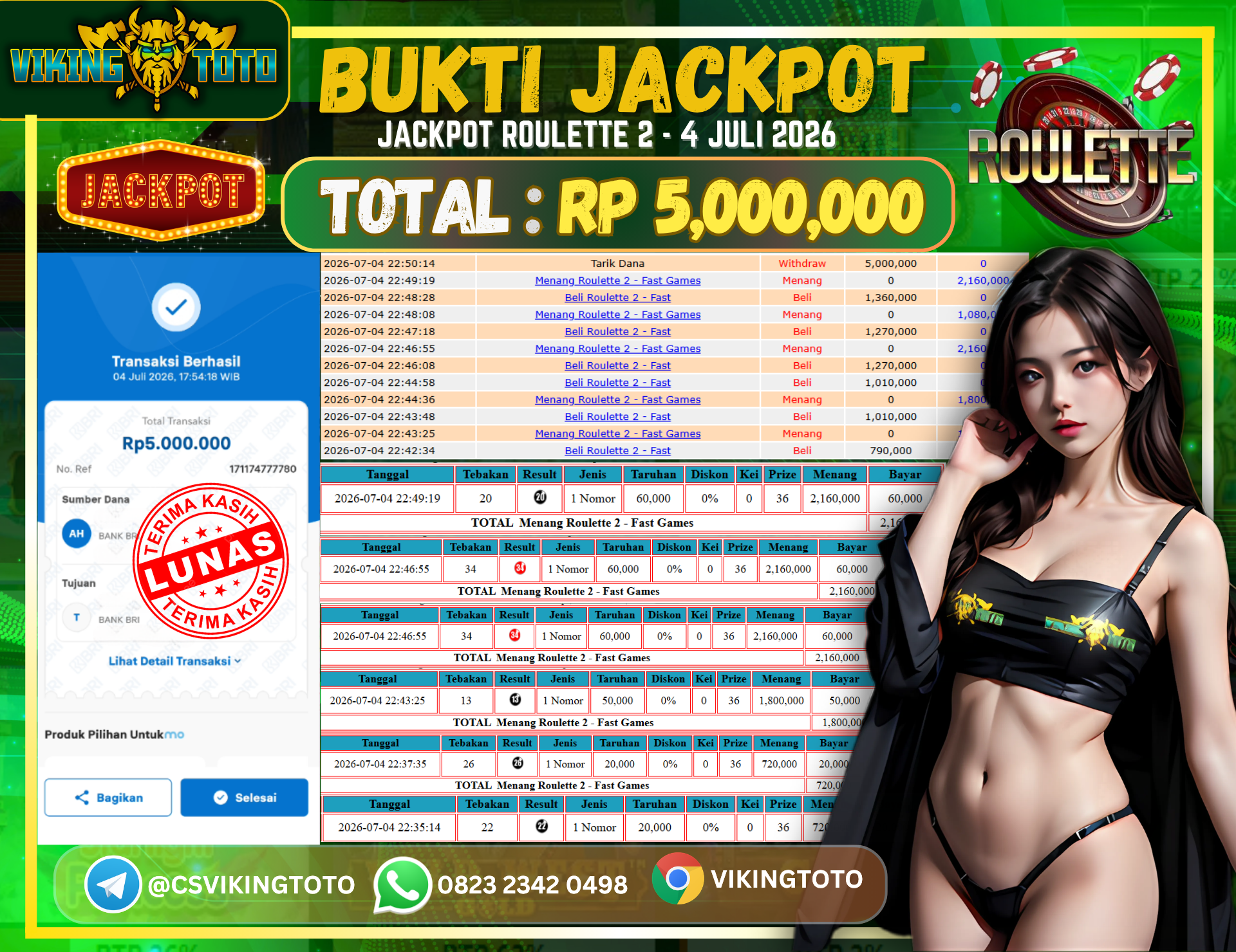 Bukti Jackpot Lunas VikingToto