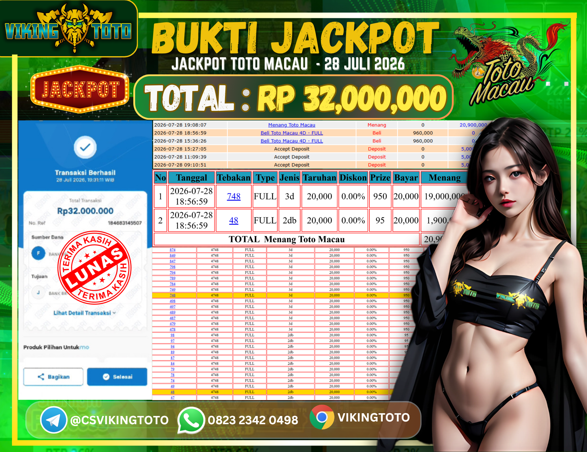 Bukti Jackpot Lunas VikingToto