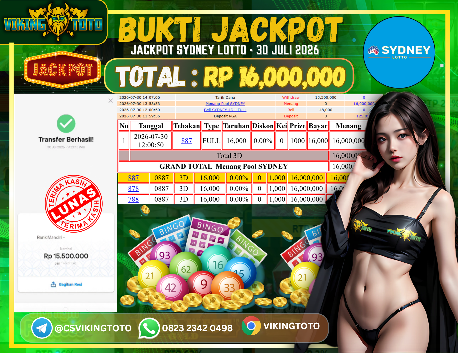 Bukti Jackpot Lunas VikingToto