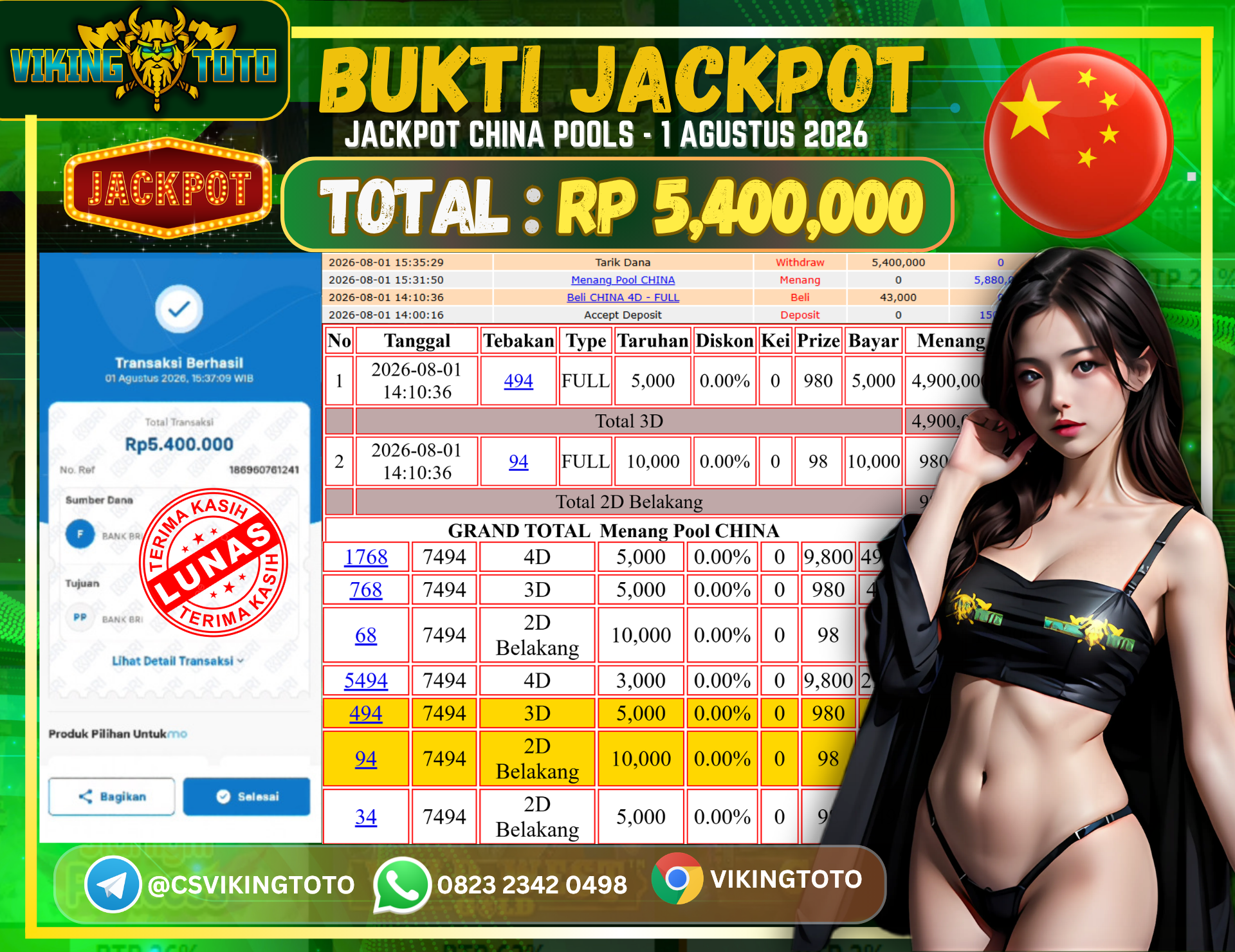 Bukti Jackpot Lunas VikingToto