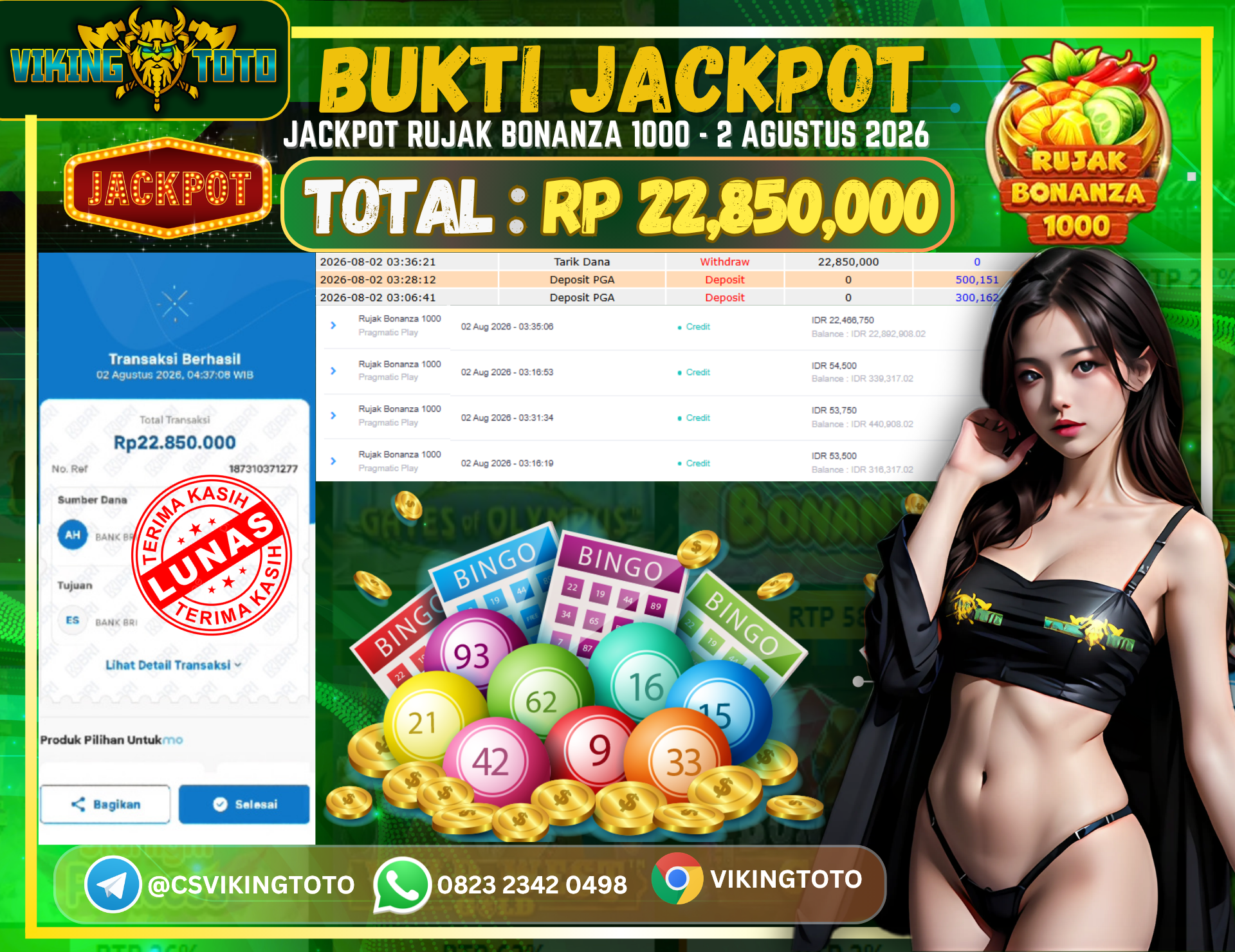 Bukti Jackpot Lunas VikingToto