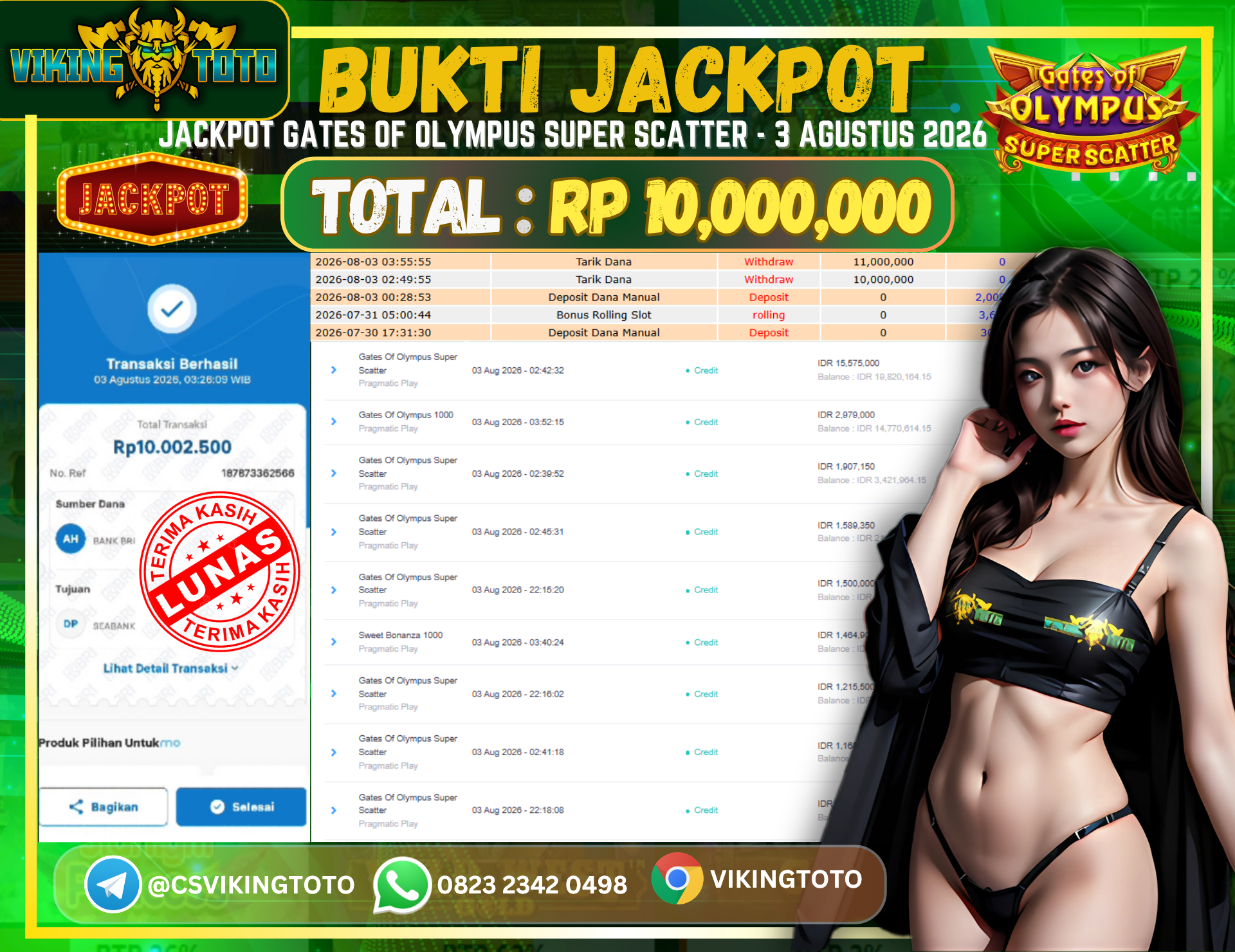 Bukti Jackpot Lunas VikingToto