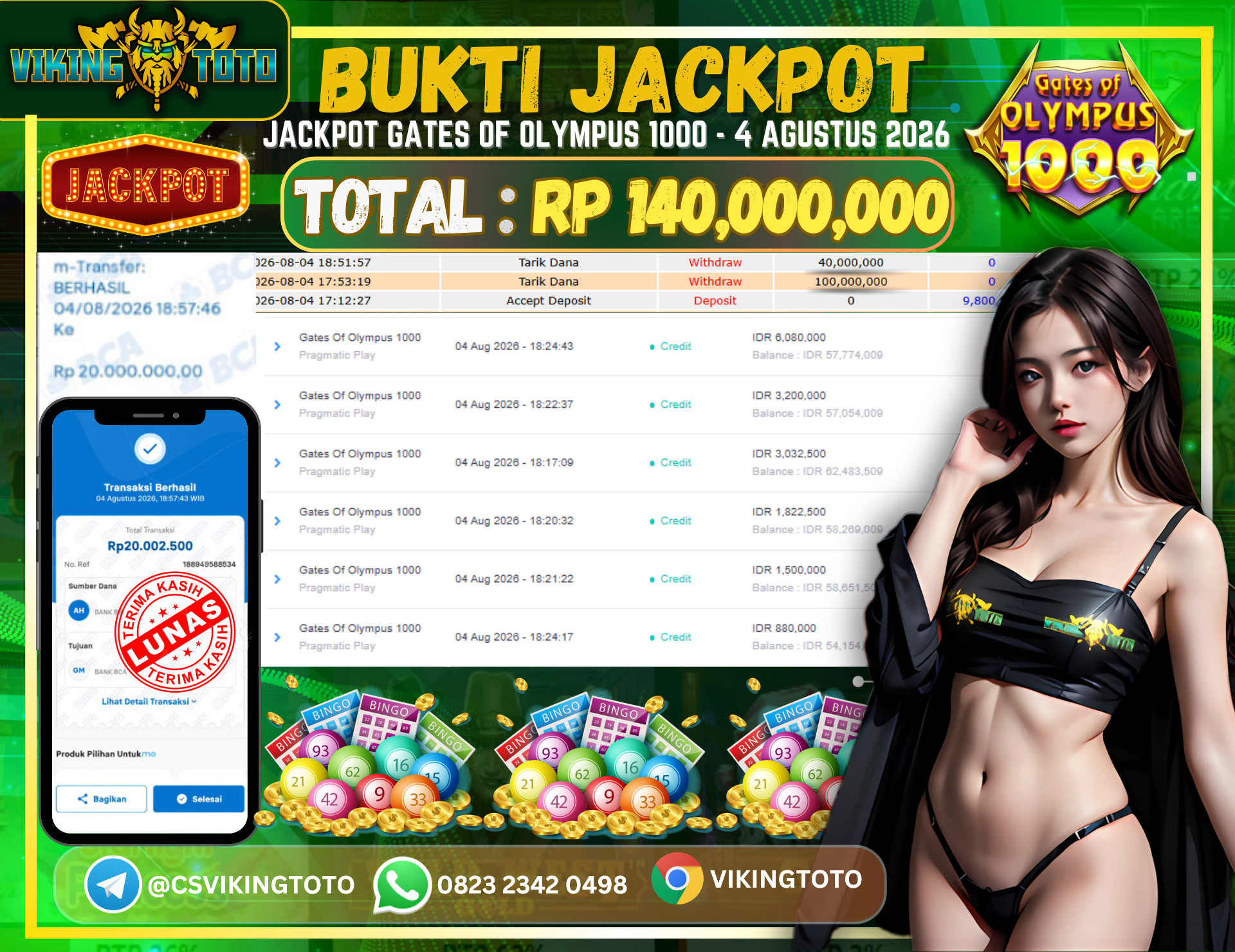 Bukti Jackpot Lunas VikingToto