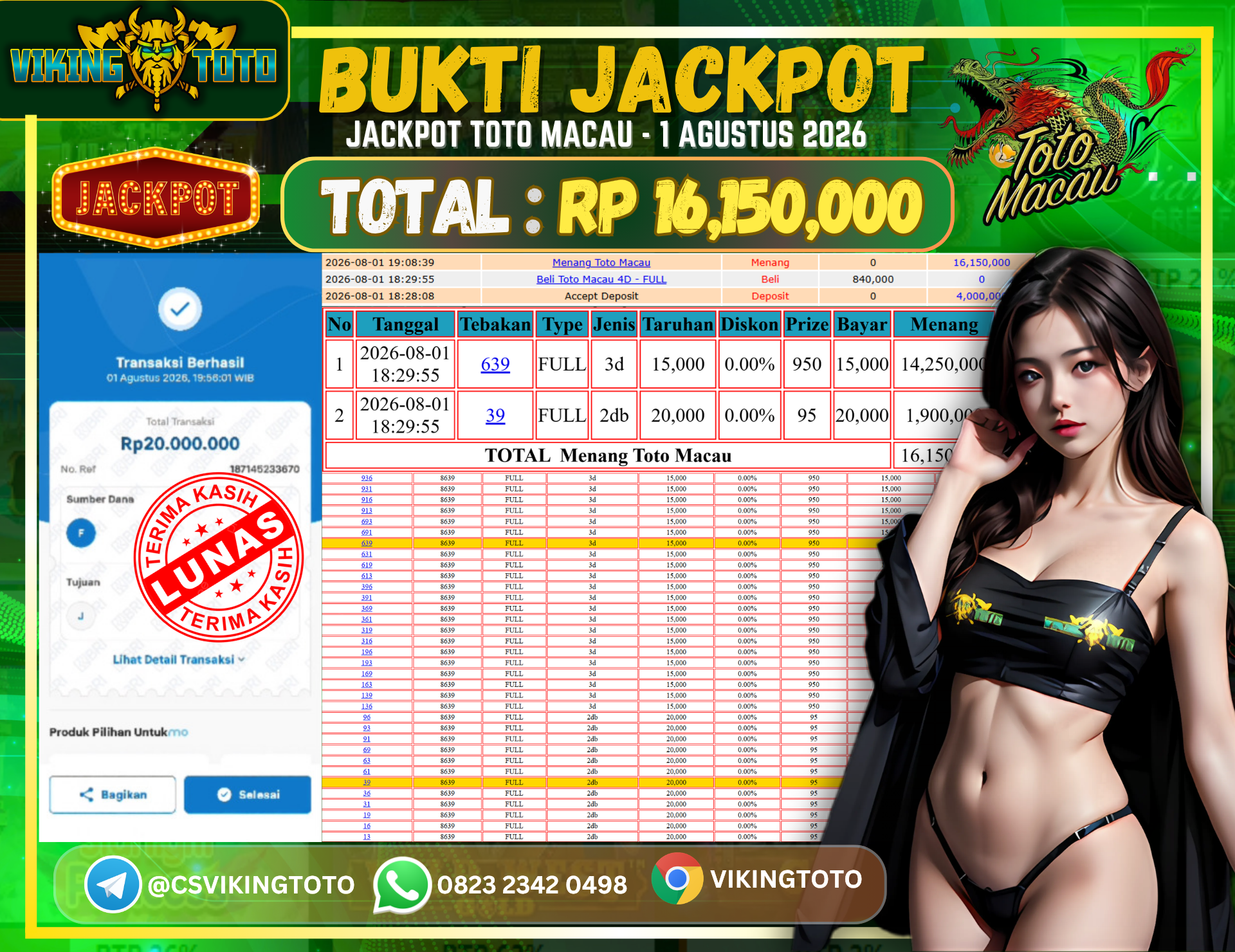 Bukti Jackpot Lunas VikingToto