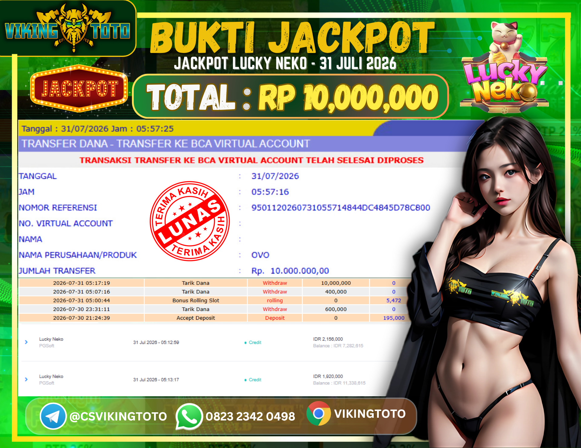 Bukti Jackpot Lunas VikingToto